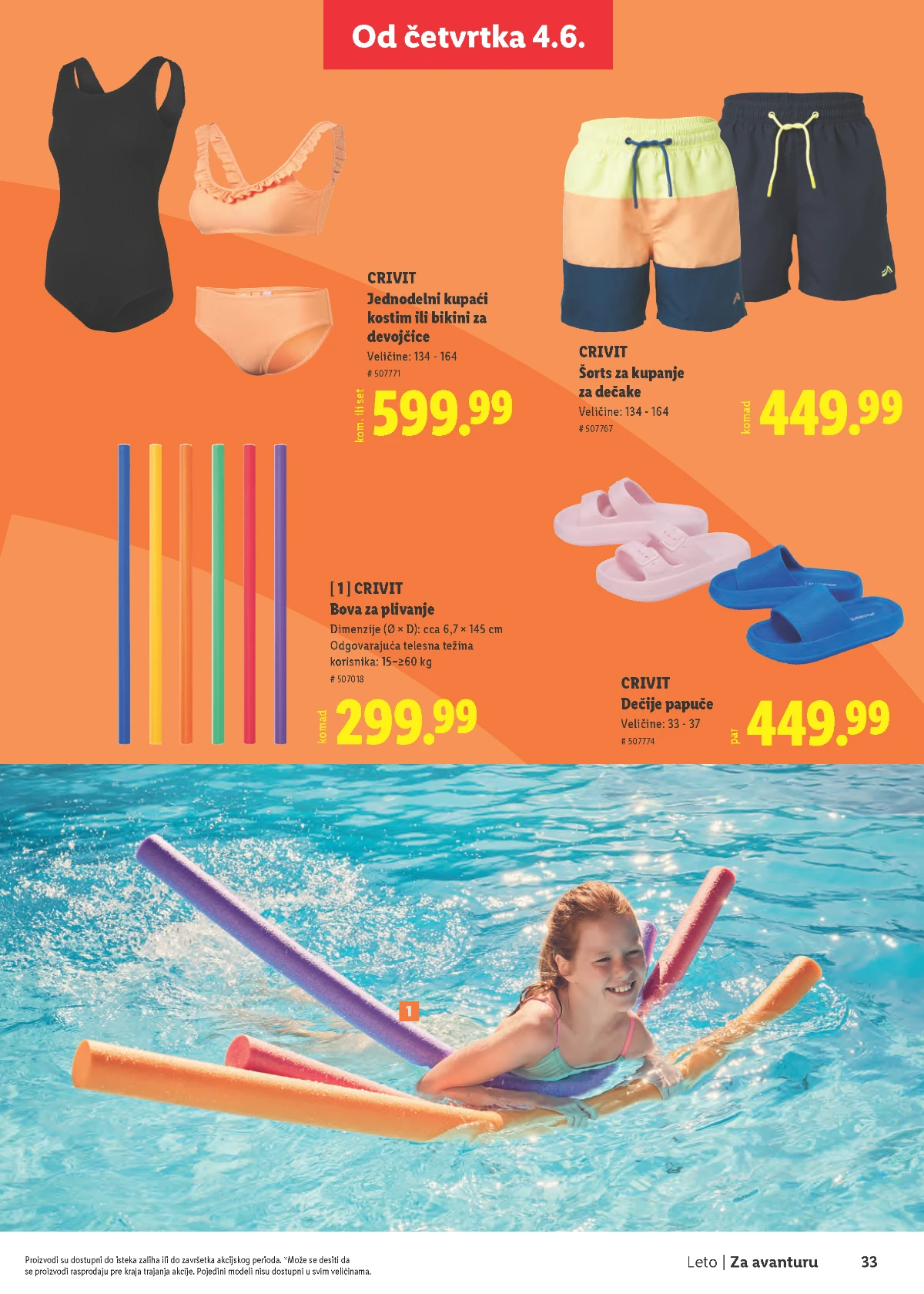 Lidl Leto 2026 strana 33 – oprema za kupanje, plažu i putovanja Lidl Leto 2026 strana 33 – asortiman za uživanje tokom leta