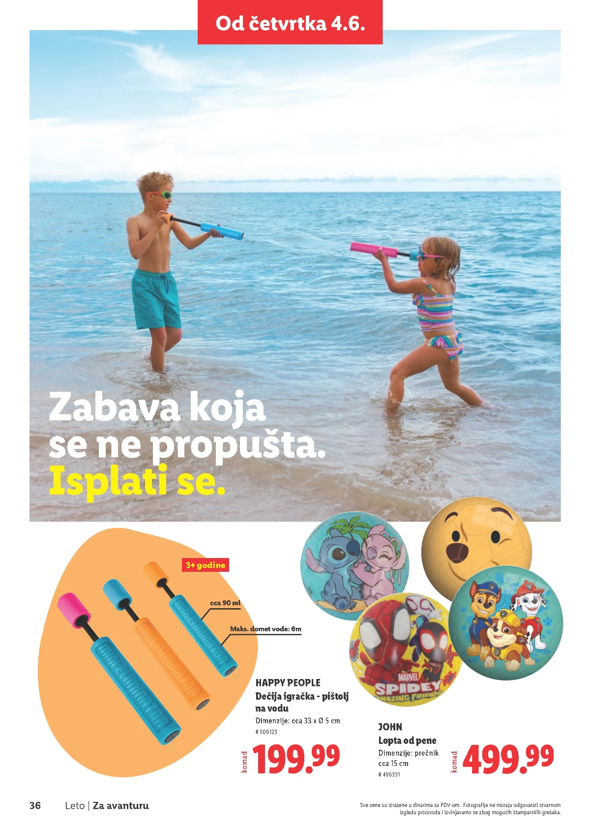 Lidl Leto 2026 strana 36 – oprema za kupanje, plažu i putovanja Lidl Leto 2026 strana 36 – asortiman za uživanje tokom leta