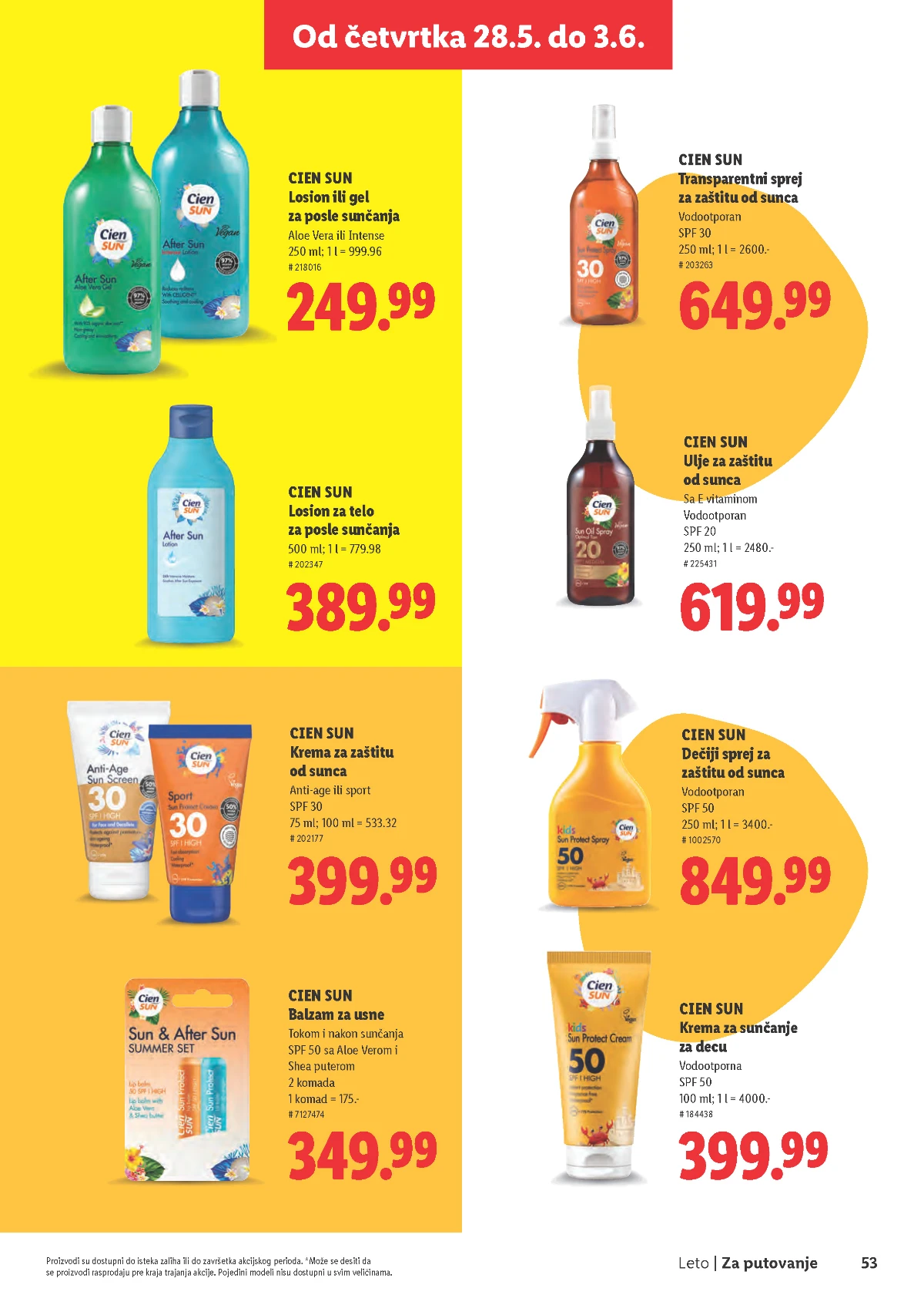 Lidl Leto 2026 strana 53 – oprema za kupanje, plažu i putovanja Lidl Leto 2026 strana 53 – asortiman za uživanje tokom leta