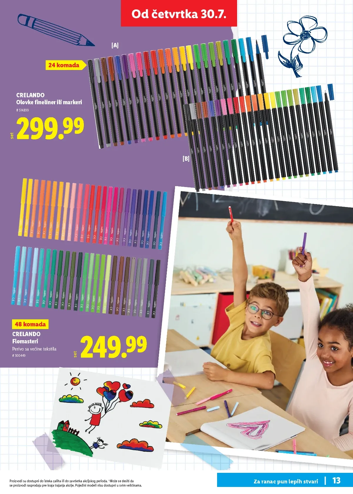 Lidl školski katalog stranica 13 – flomasteri, markeri i finelineri