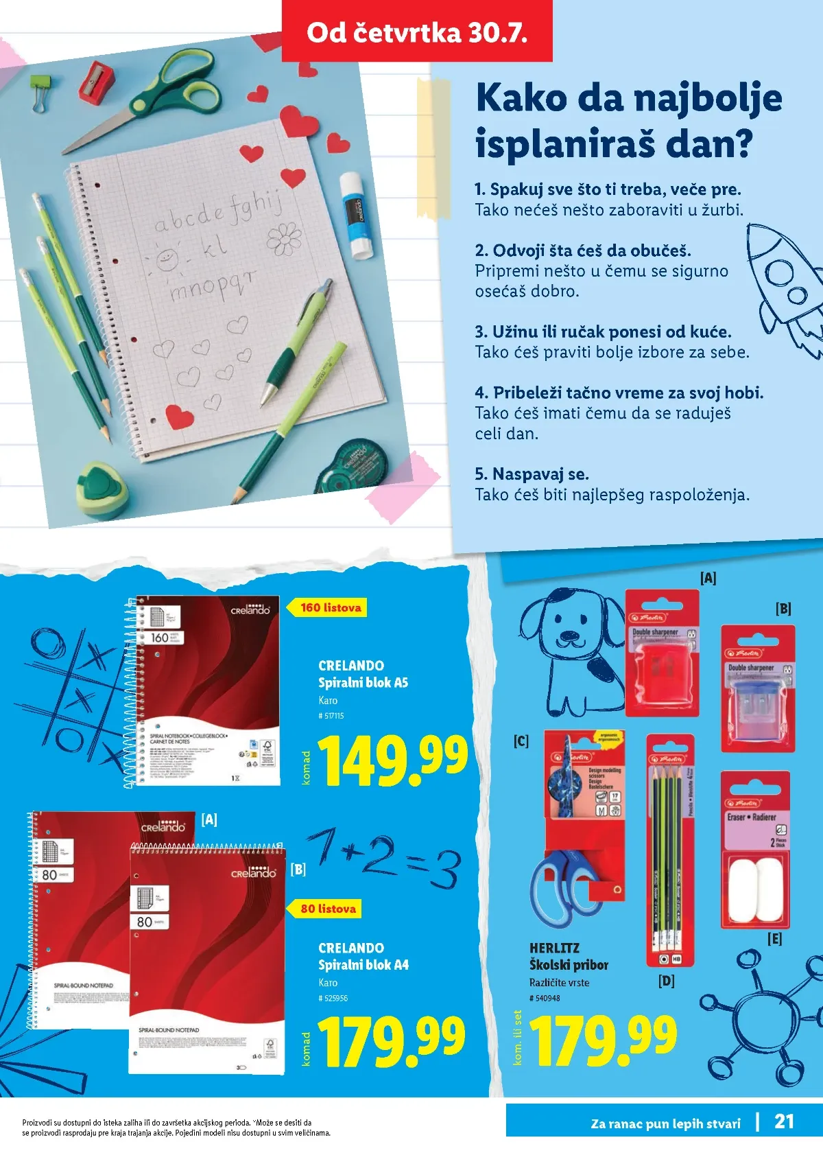 Lidl školski katalog stranica 21 – HERLITZ pribor i spiralni blokovi