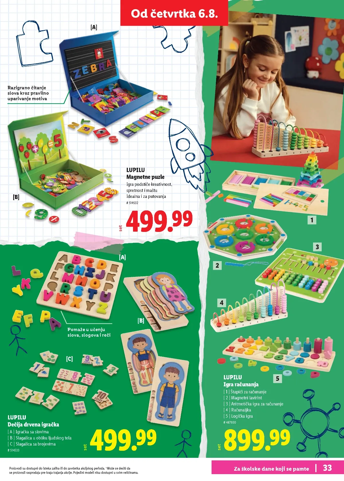 Lidl školski katalog stranica 33 – edukativne igre, magnetne slagalice i računanje