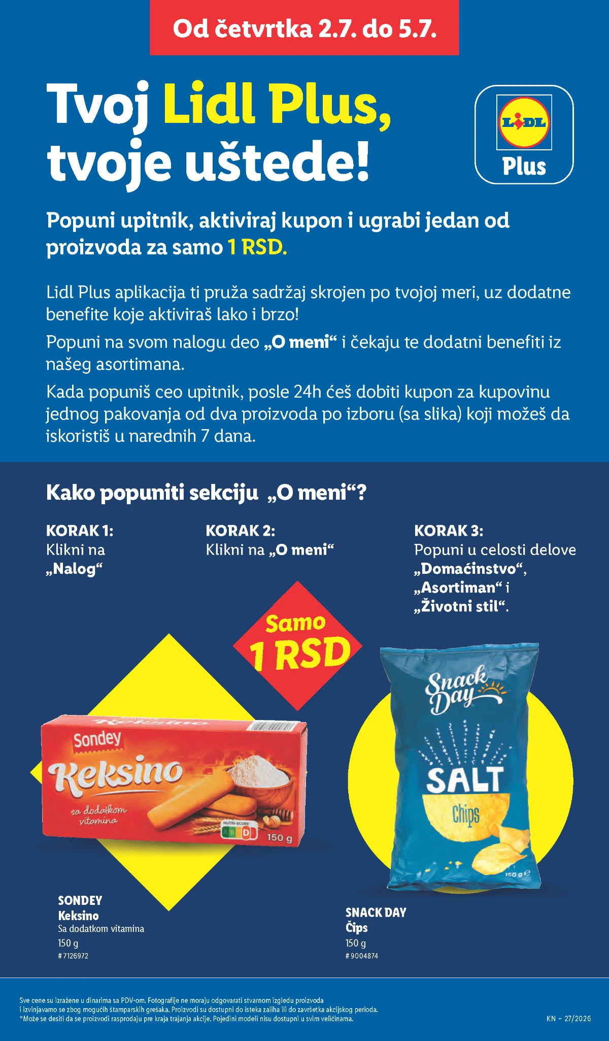 Završne informacije u Lidl katalogu