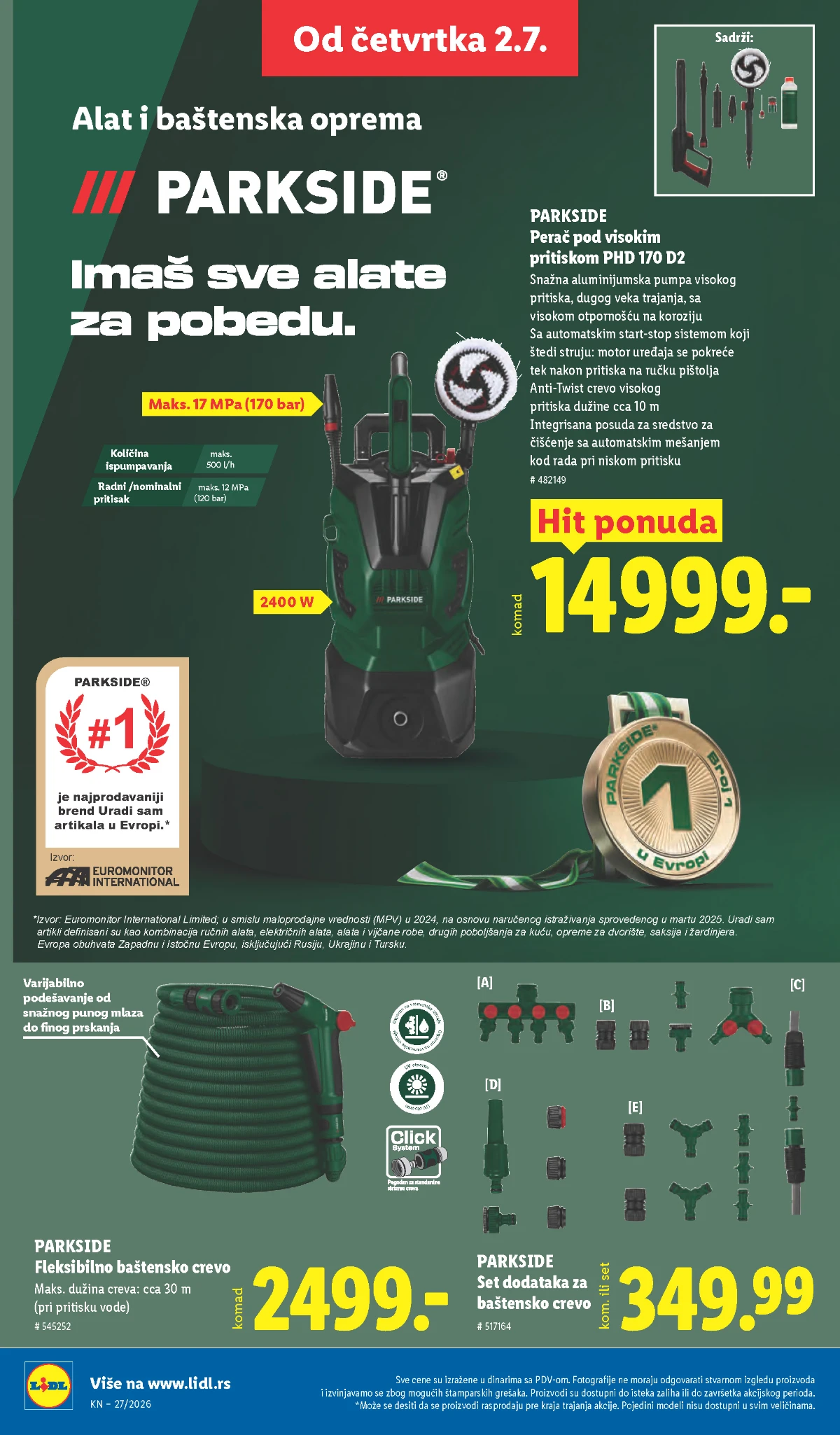 Parkside proizvodi za zalivanje i održavanje bašte