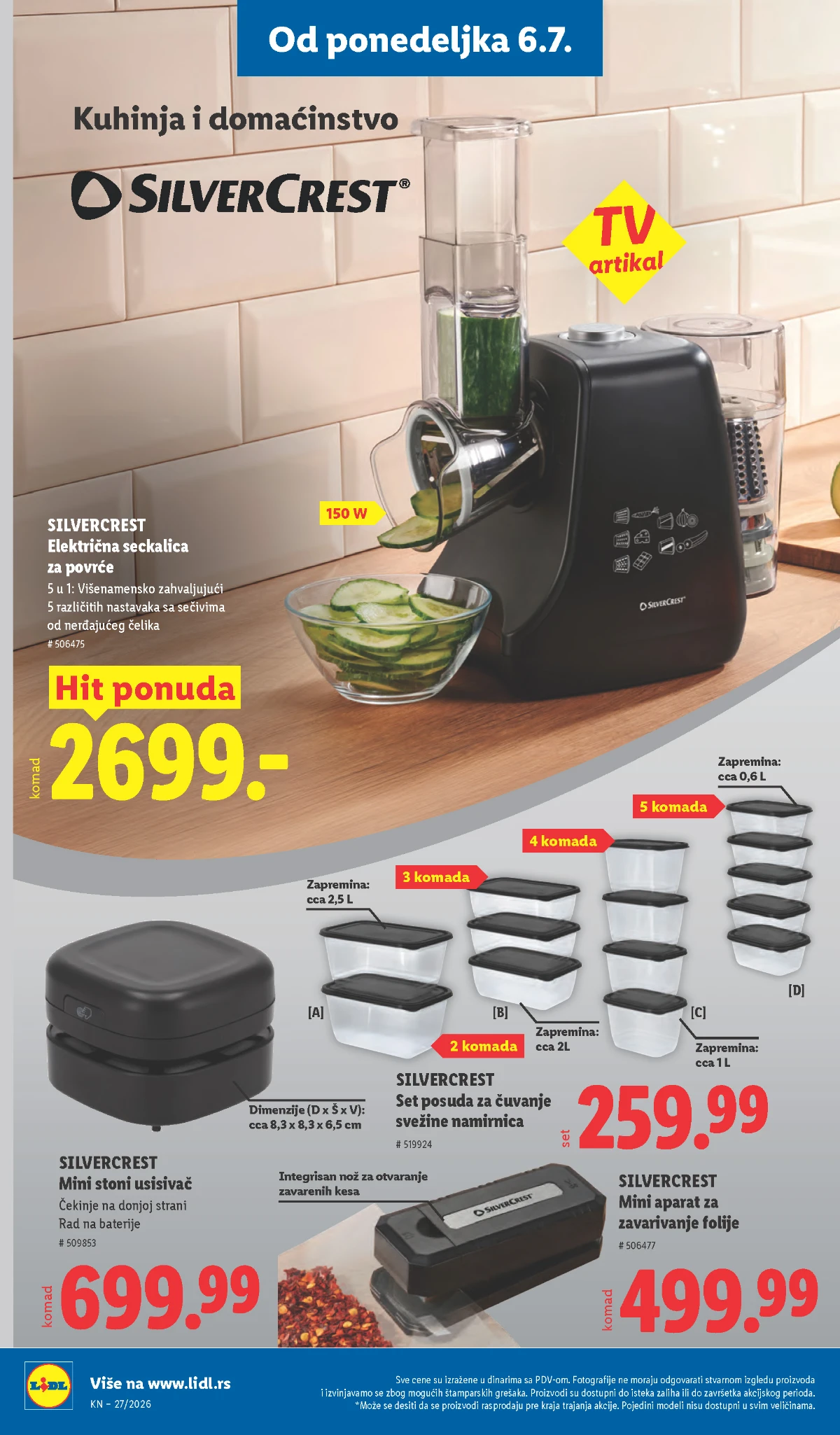 Lidl katalog do 08.07.2026 – kuhinja, domaćinstvo i sezonska ponuda