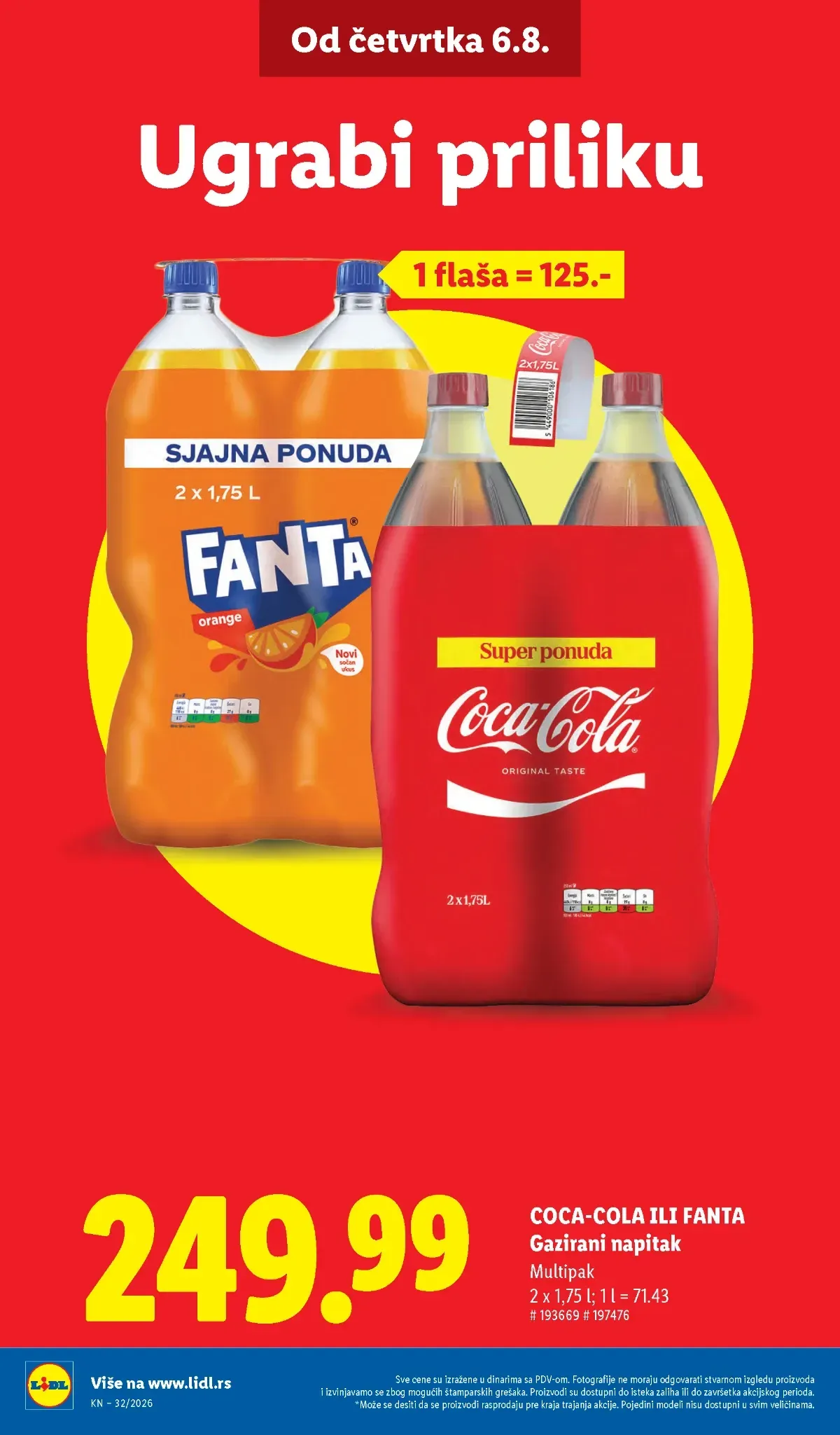 Coca-Cola i Fanta multipak u Lidl katalogu