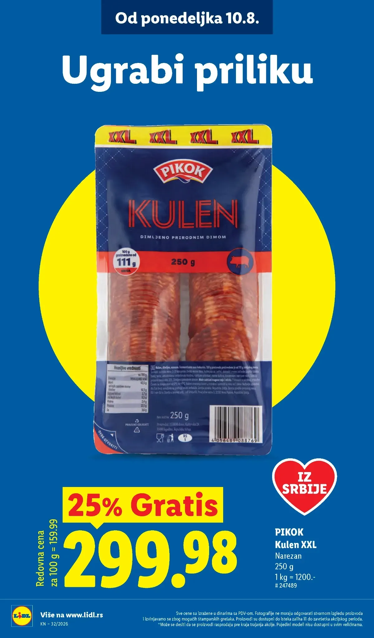 Pikok Kulen XXL u Lidl katalogu do 12.08.2026.