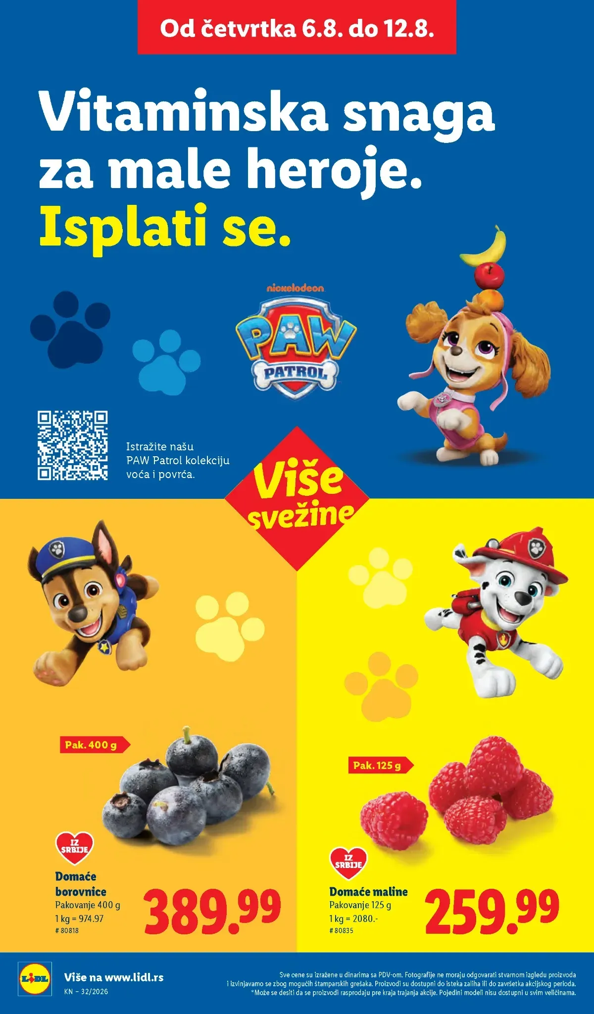 Domaće borovnice i maline u Lidl katalogu do 12.08.2026.