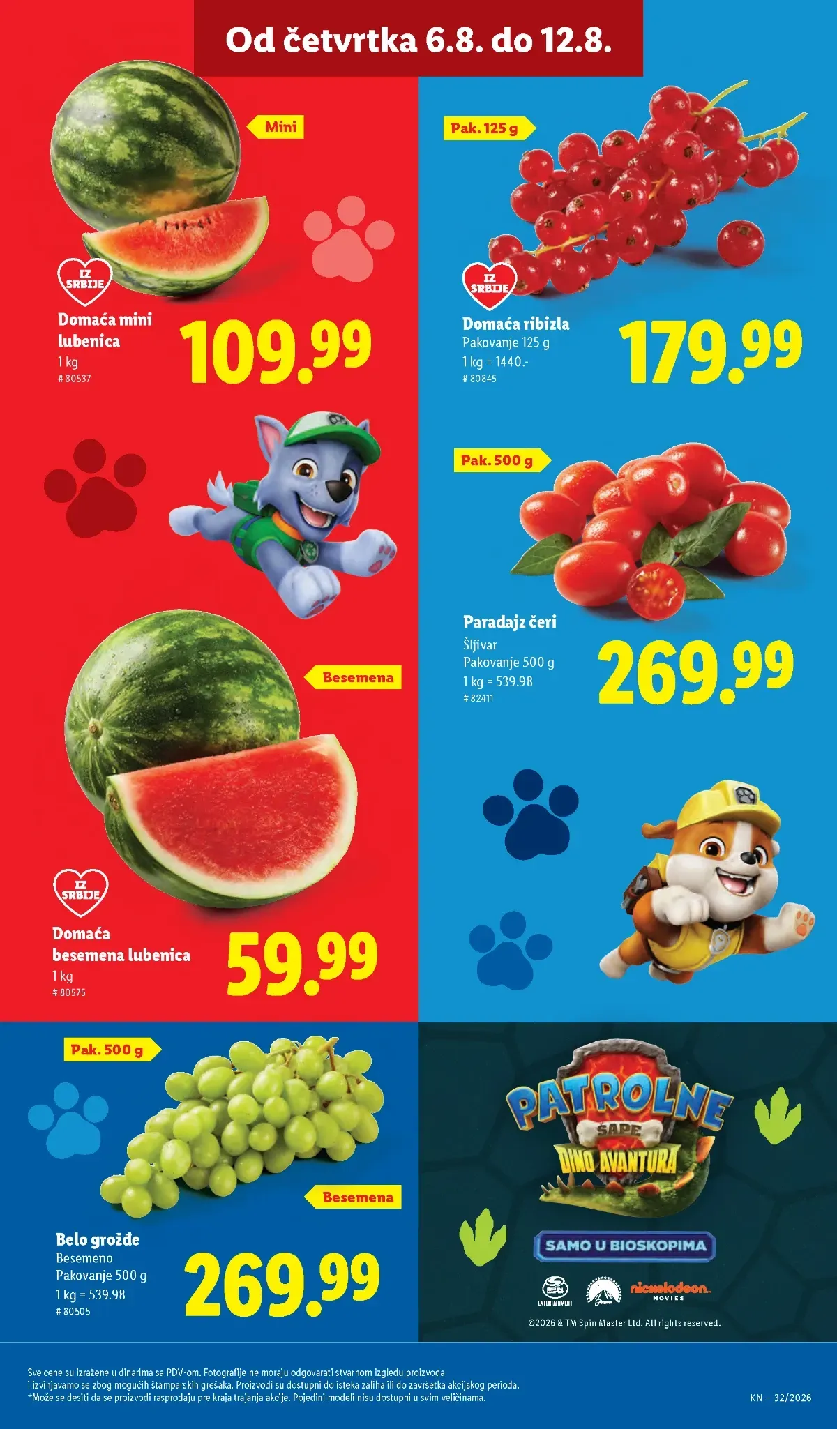 Besemene lubenice, grožđe i čeri paradajz u Lidl katalogu