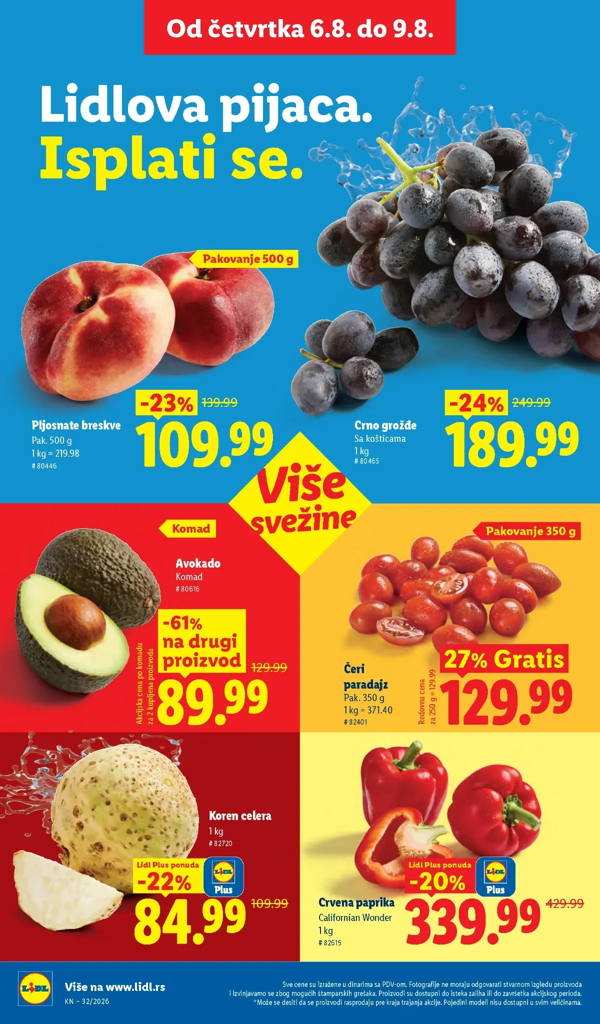 Crno grožđe, paprika i avokado u Lidl katalogu do 12.08.2026.