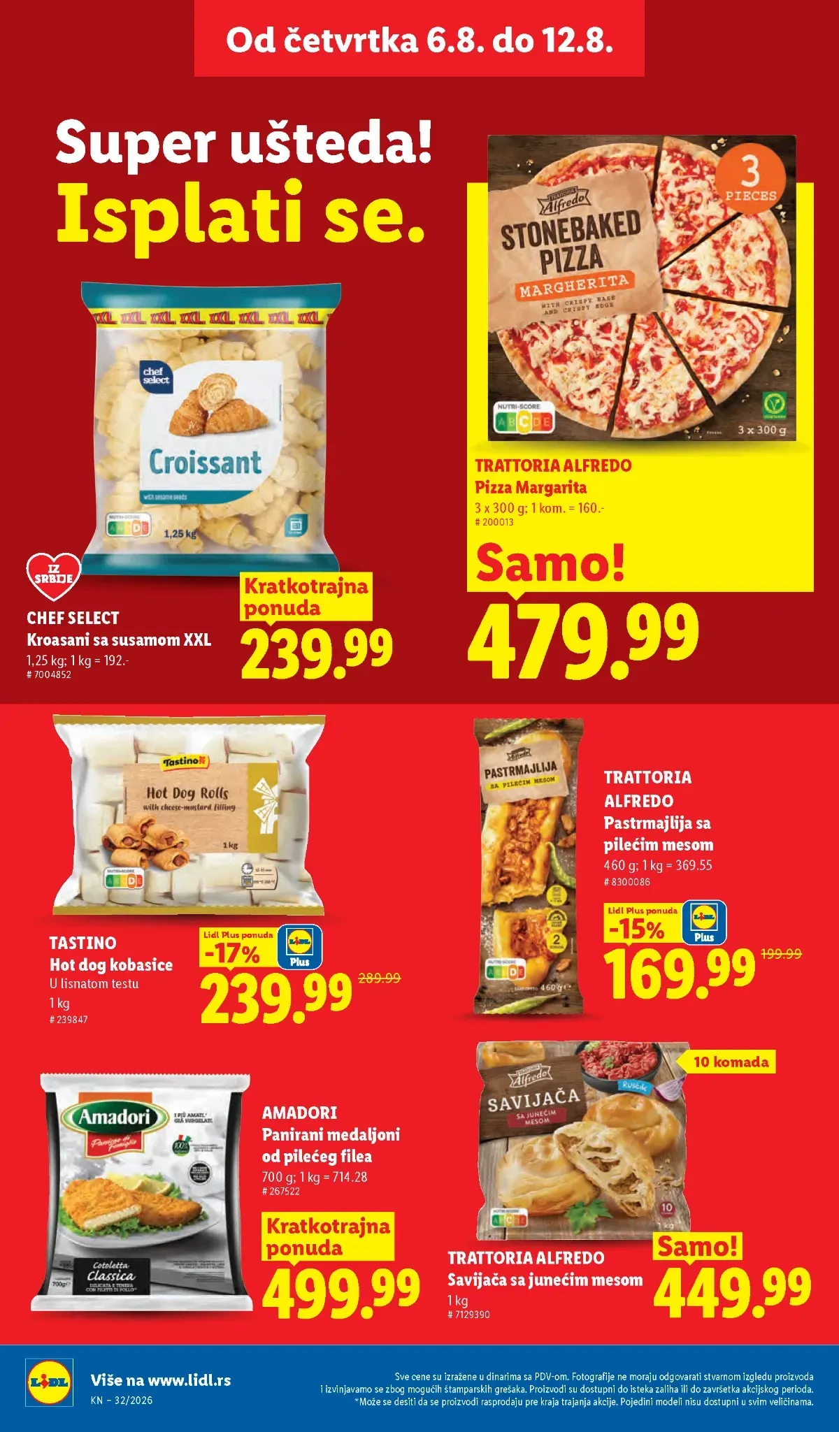 Knedle, pomfrit i zamrznuto povrće u Lidl katalogu