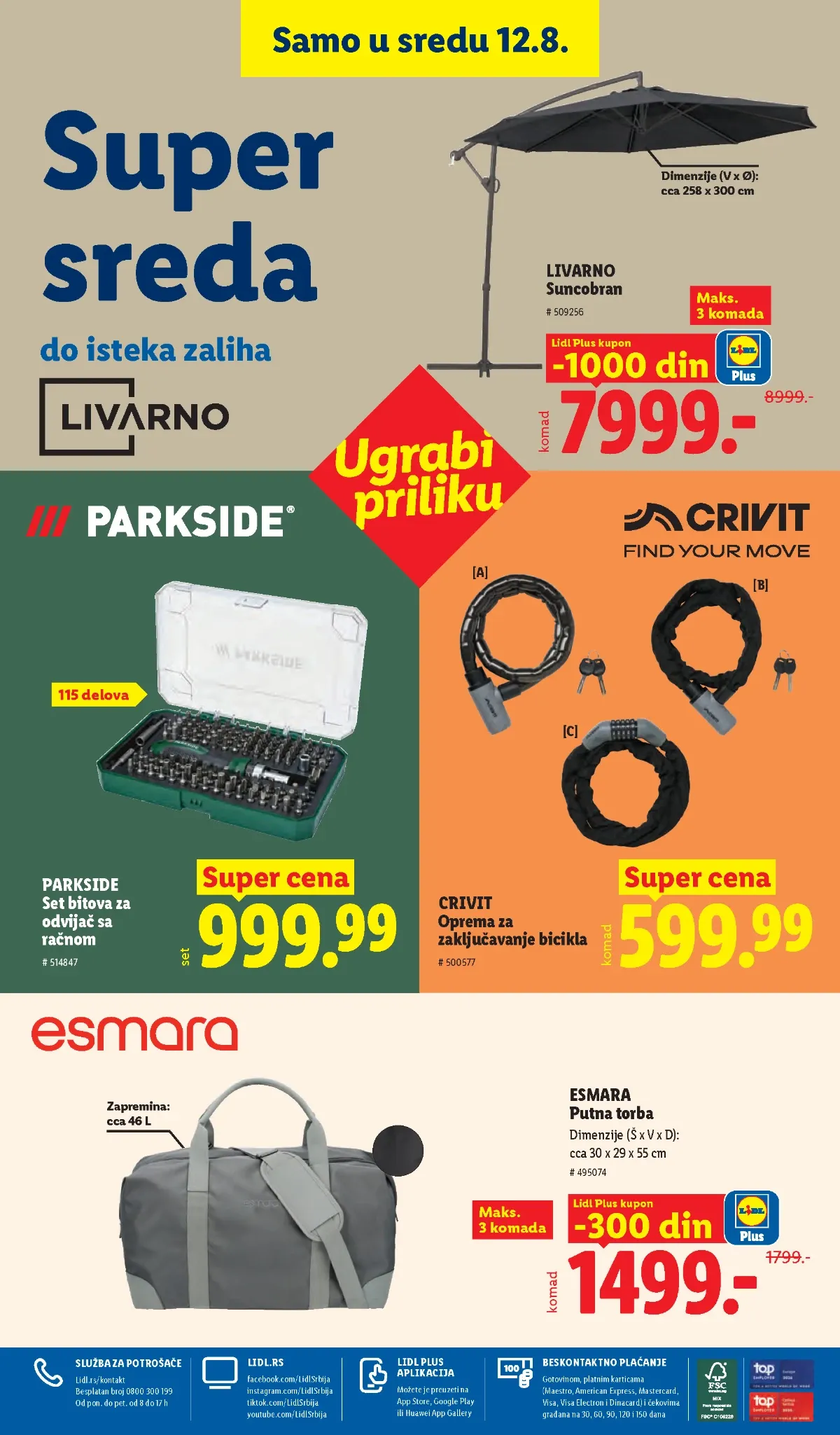 Poslednja strana Lidl kataloga do 12.08.2026.