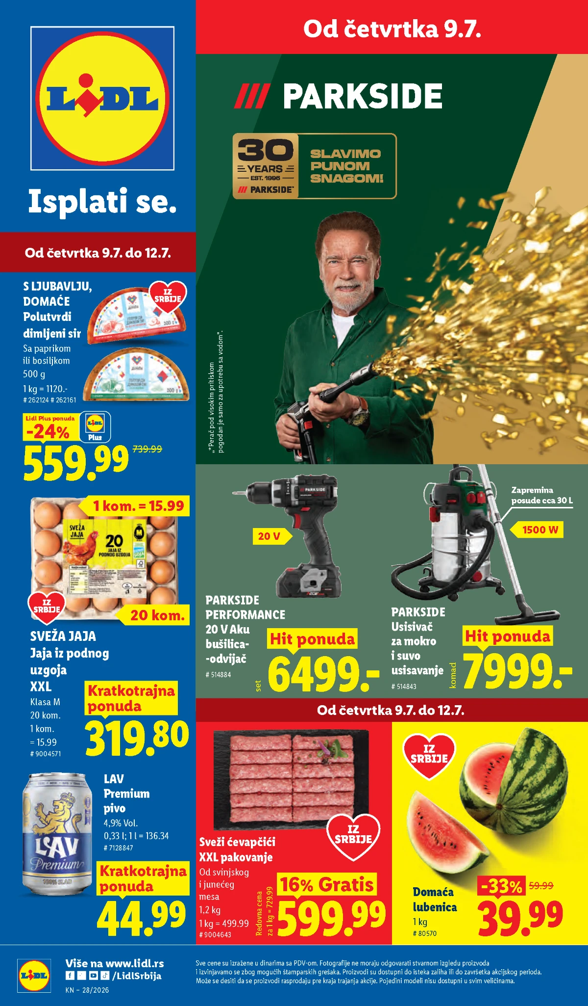 Lidl katalog donosi popuste do 33%, Parkside akciju i nove ponude za prehranu, domaće proizvode i svakodnevnu kupovinu