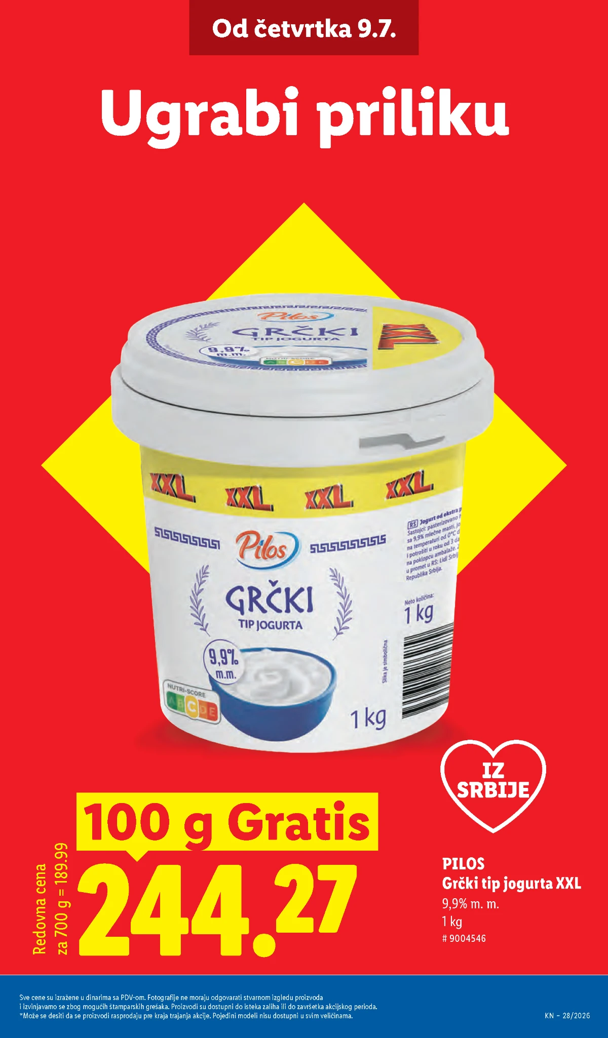 Lidl katalog strana 5 – mlečni proizvodi i Lidl Plus pogodnosti