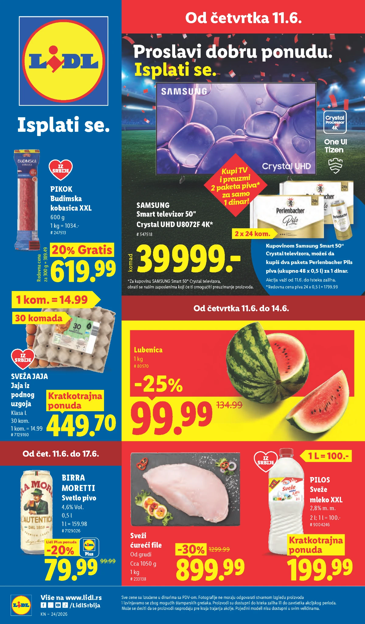 Lidl akcija do 33% popusta – voće, povrće, meso, pekarski proizvodi i svakodnevna kupovina