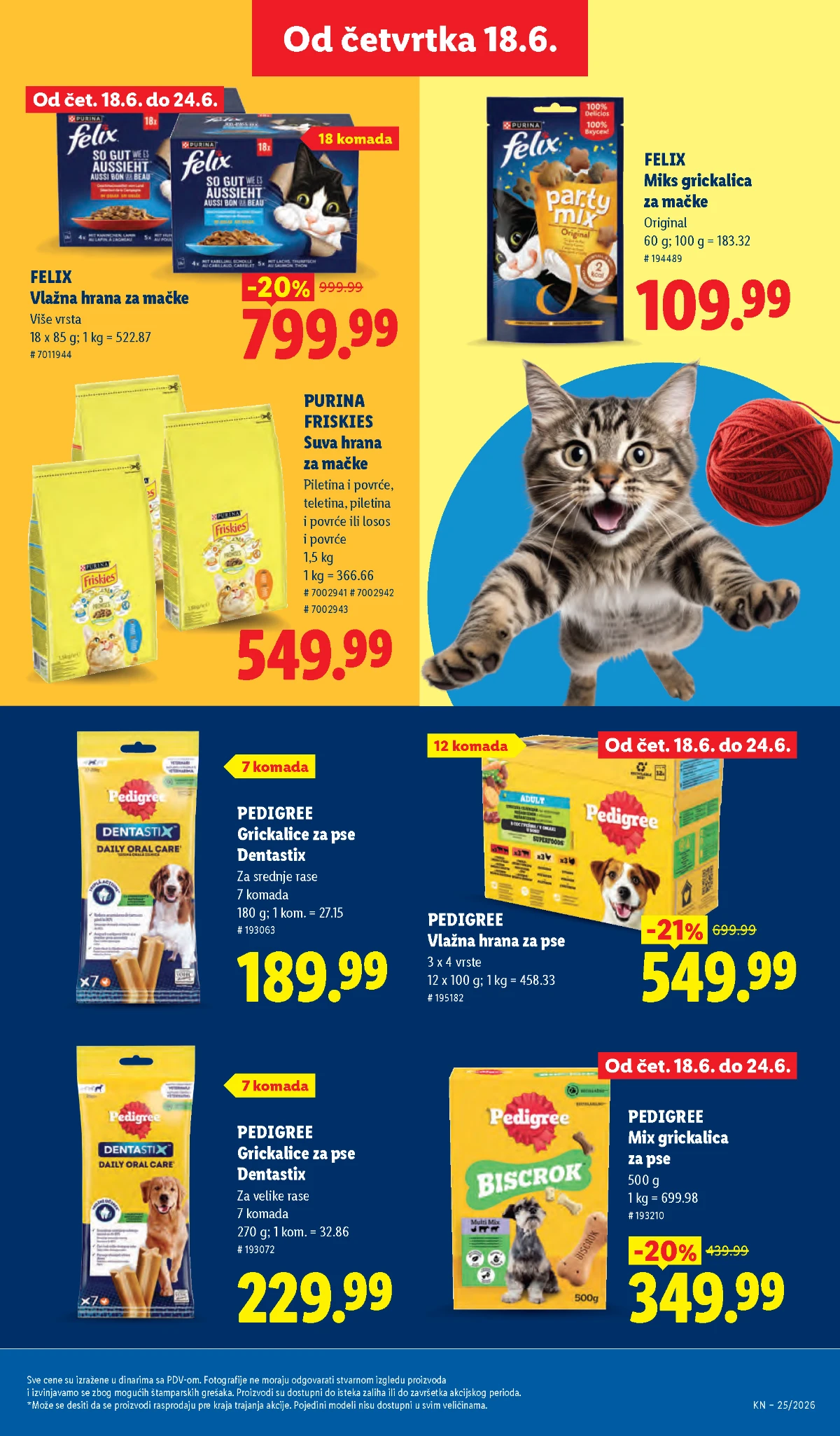 Felix, Friskies i Pedigree proizvodi za pse i mačke na sniženju