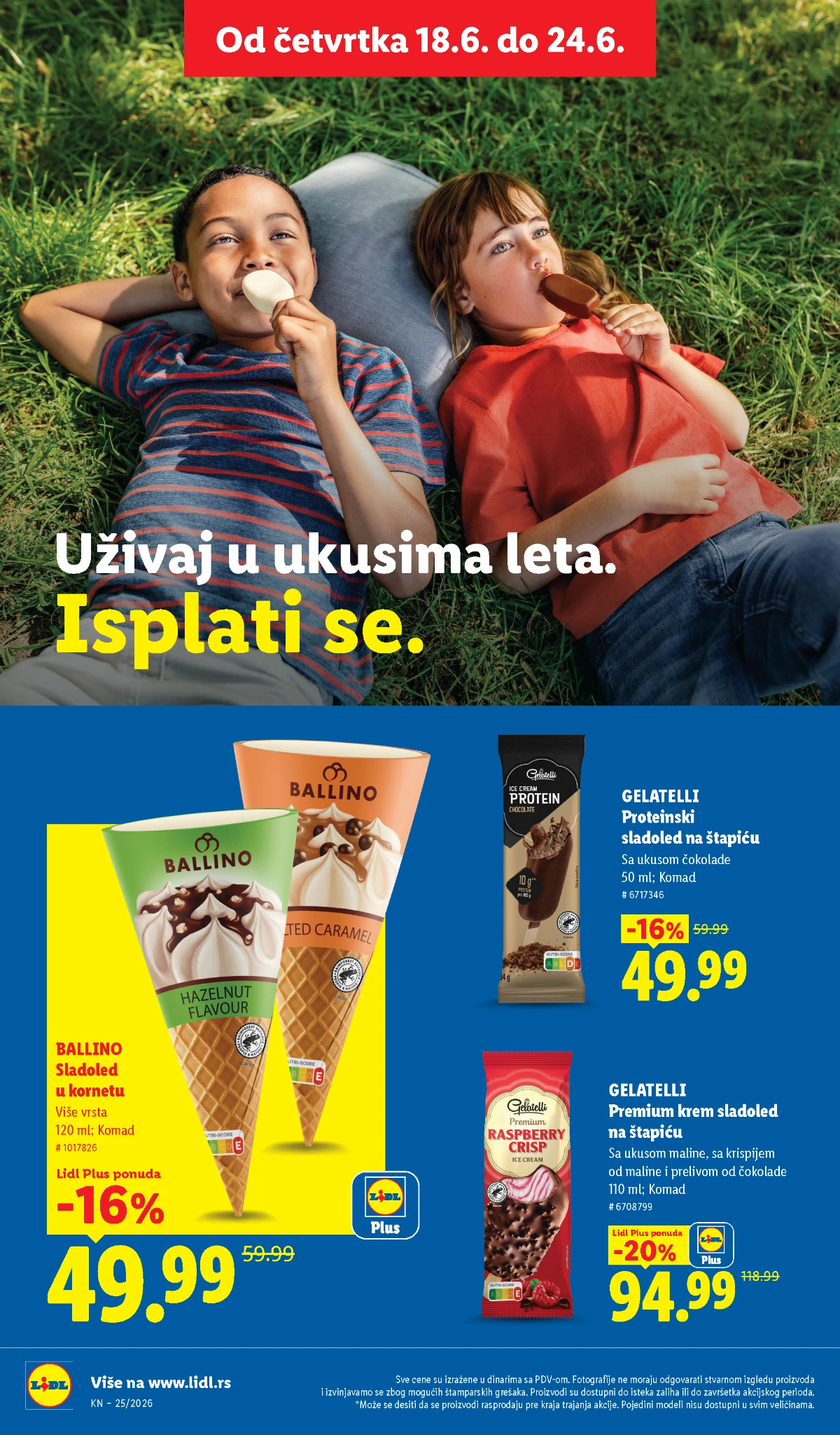 Ballino i Gelatelli sladoledi na akciji