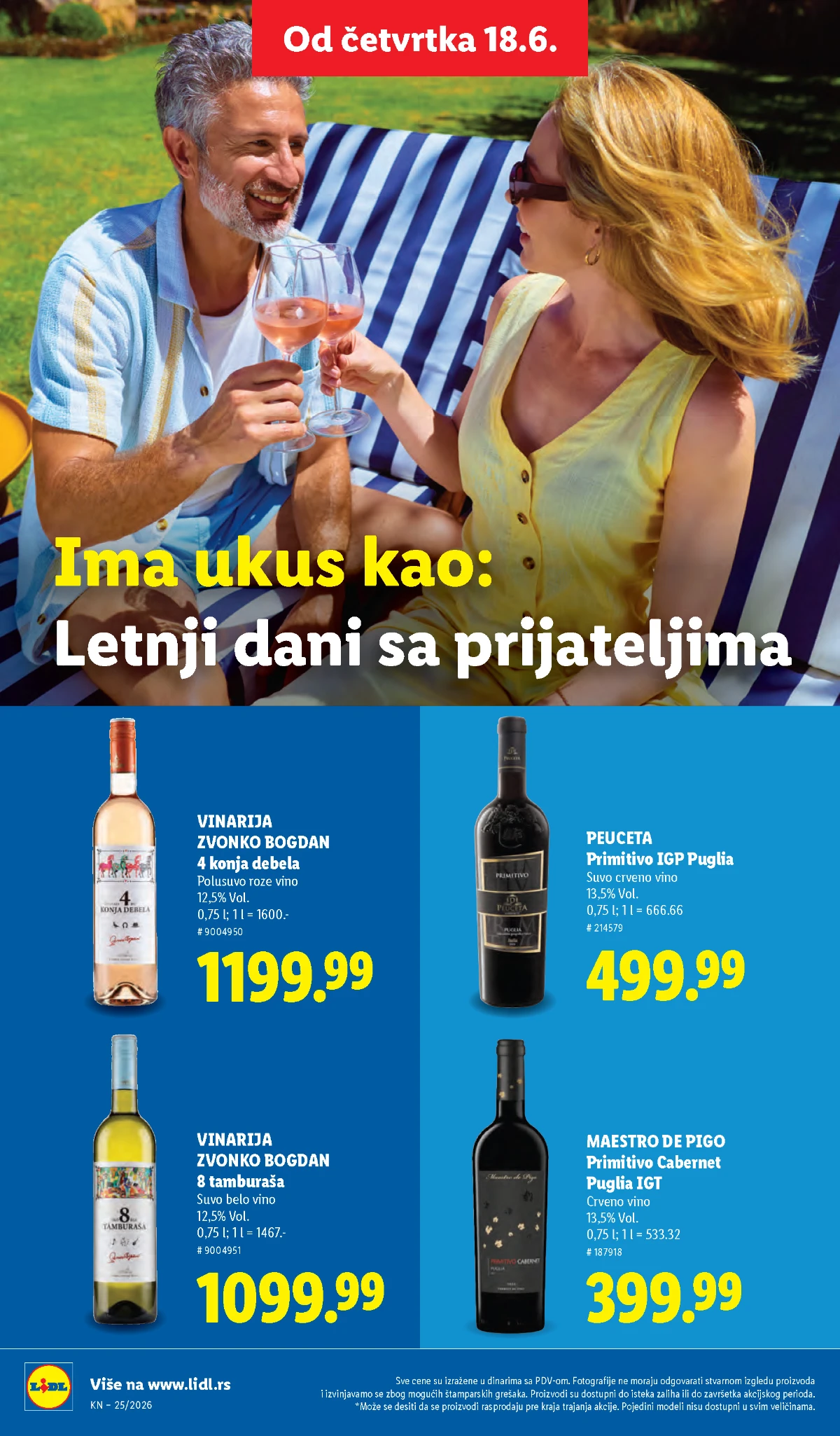 Lidl vina od 18.06.2026 – Zvonko Bogdan, Primitivo, Chardonnay i Prosecco po akcijskim cenama