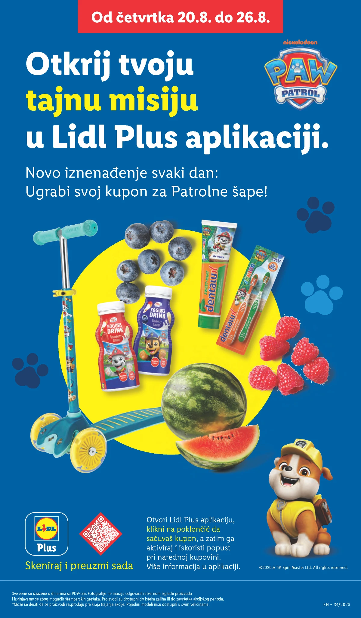 Lidl Plus Patrolne šape od 20.08. do 26.08.2026. – kuponi i novo iznenađenje svakog dana