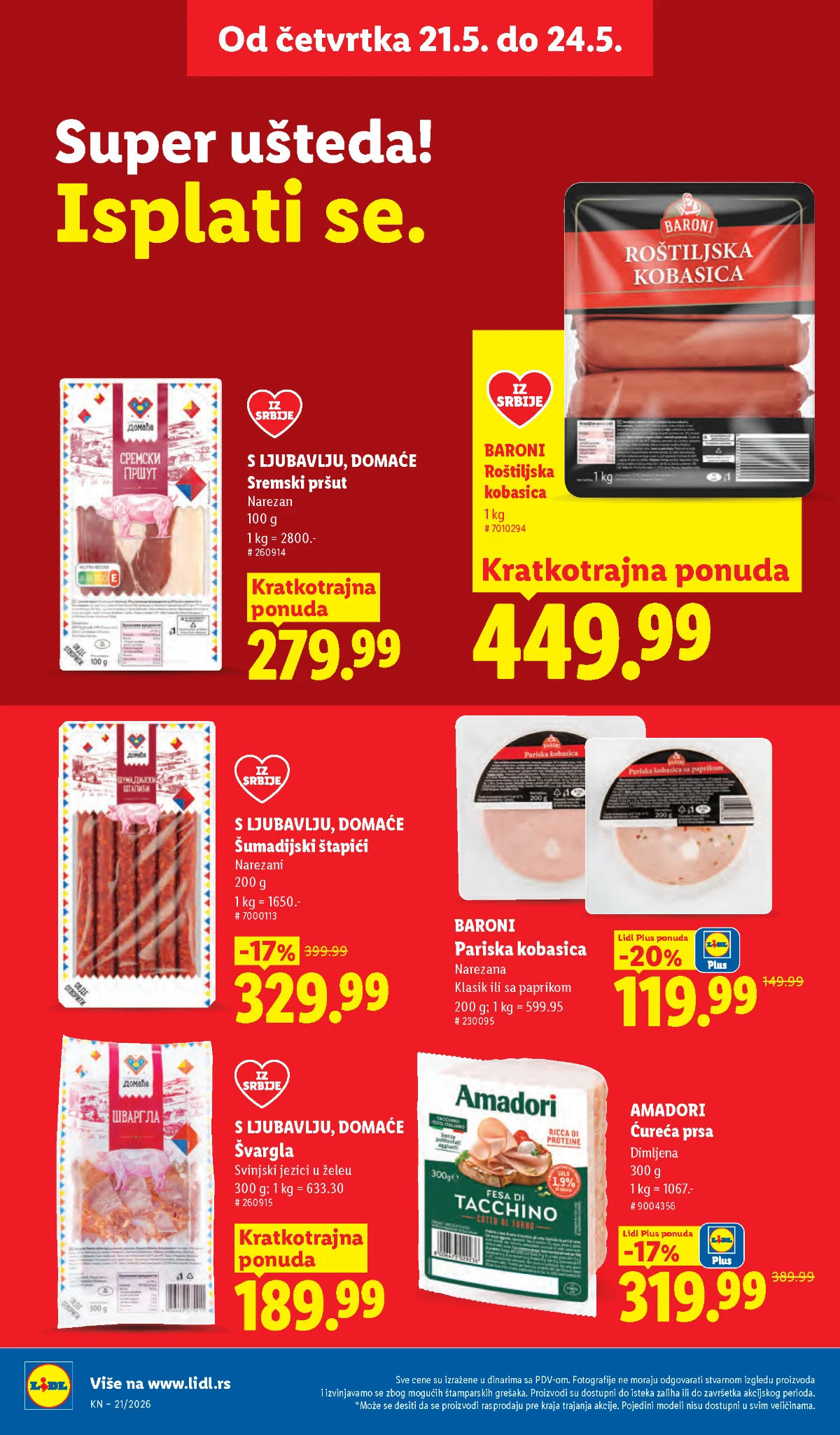 Lidl katalog akcija strana 22 – hit ponude 07.05.–13.05.2026 Lidl katalog akcija strana 22 hit ponude Srbija 2026