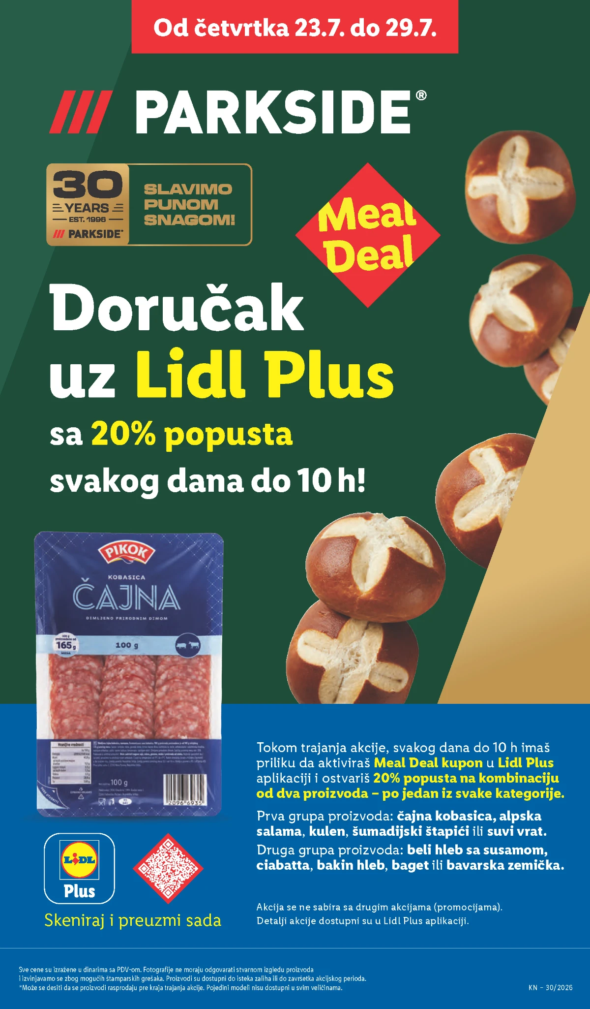 Lidlova pekara i sveža peciva Palermo hleb, kroasani, donut proizvodi i peciva na akciji u Lidlu