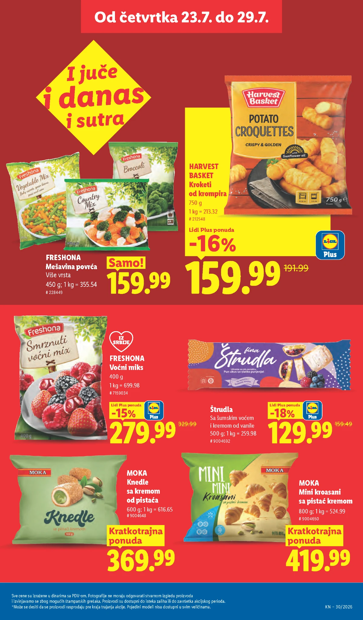 Zamrznuti proizvodi na akciji Panirani pileći file, savijače i zamrznuti proizvodi u Lidl ponudi