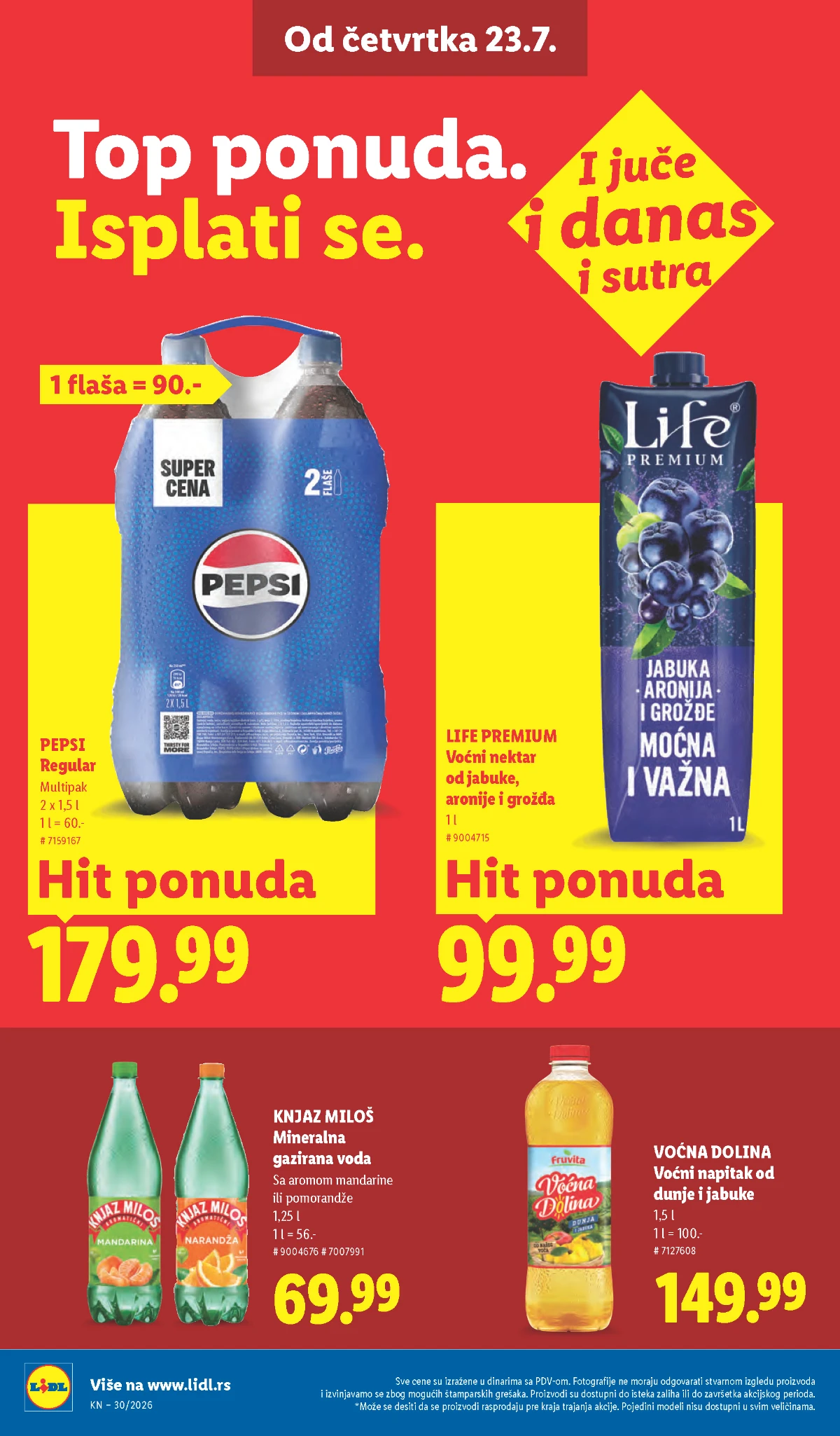 Mlečni proizvodi na Lidl akciji Moja Kravica mleko, pavlaka, mladi sir i probiotski jogurt na akciji