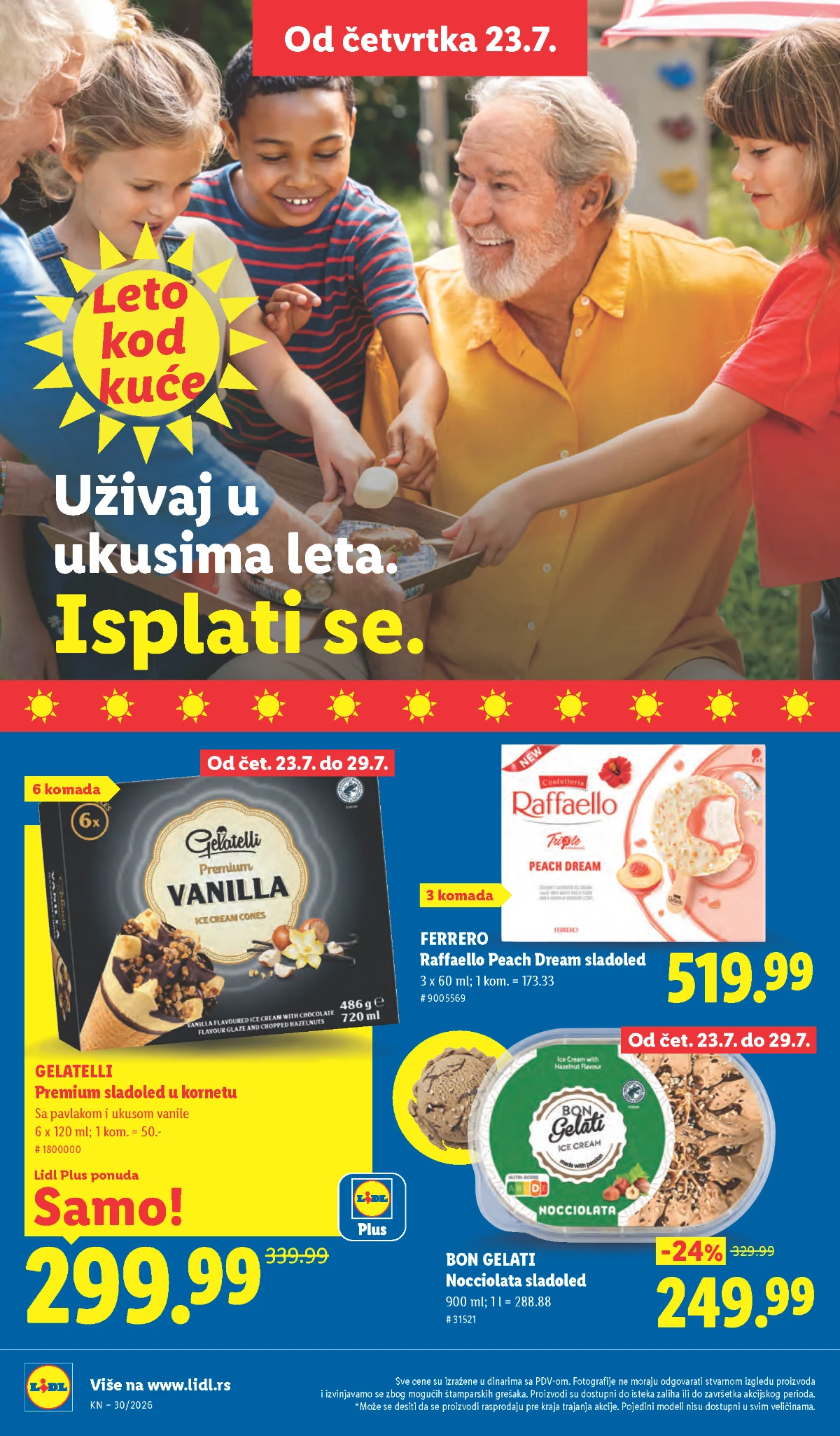 Kobasice sladoled i grickalice na akciji Yuhor Frikom Carnex i Tuc proizvodi po akcijskim cenama