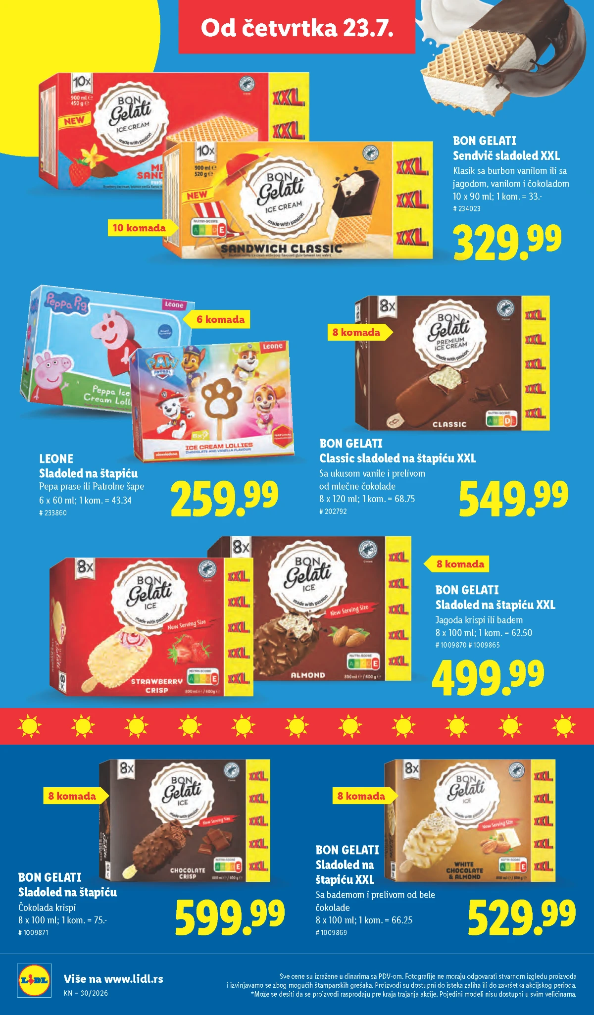 Početak velike Lidl sladoled akcije Ballino i Gelatelli sladoledi na akciji