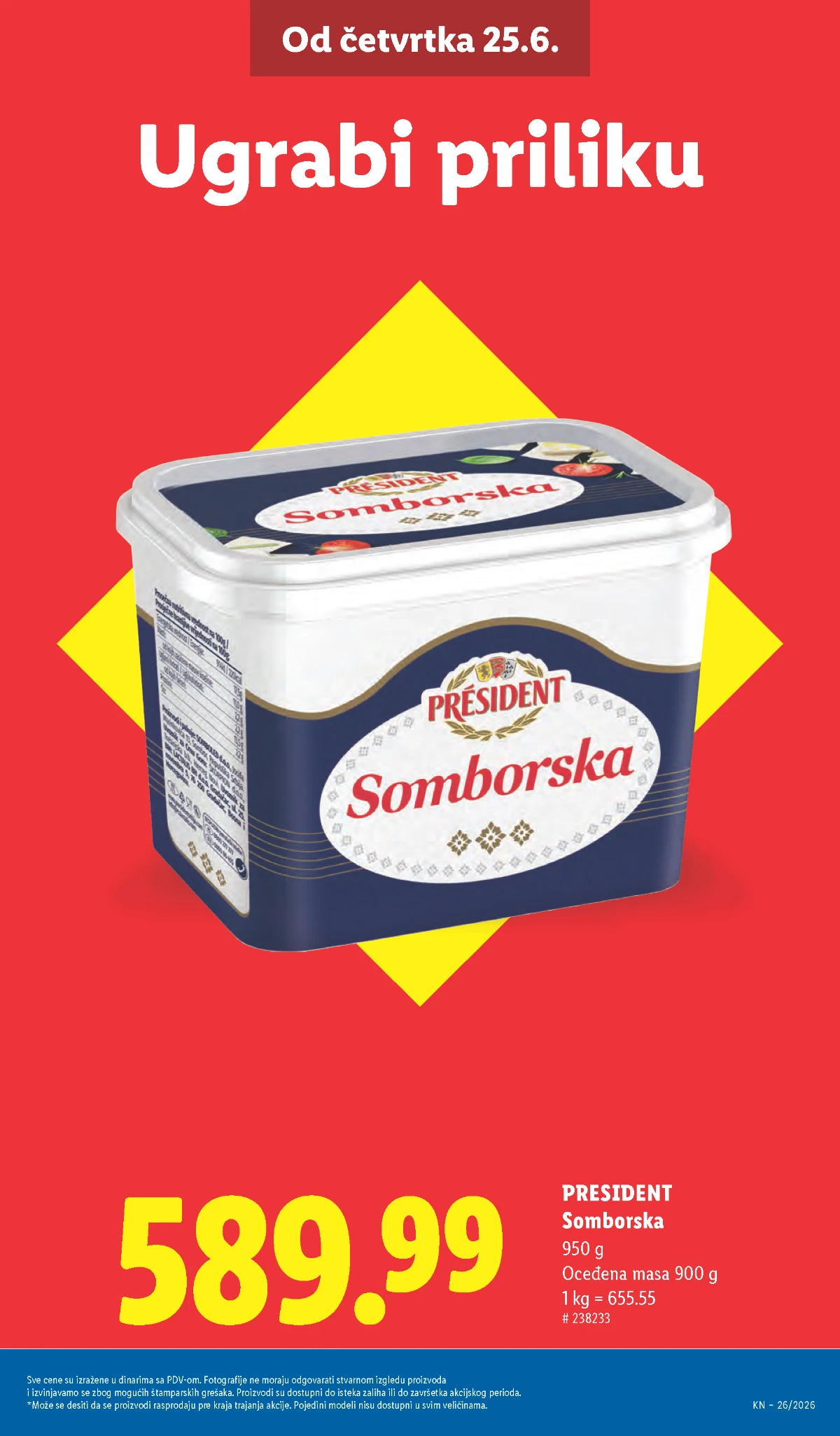 Lidl akcija na mlečne proizvode President Somborska i mlečni proizvodi na akciji u Lidl katalogu