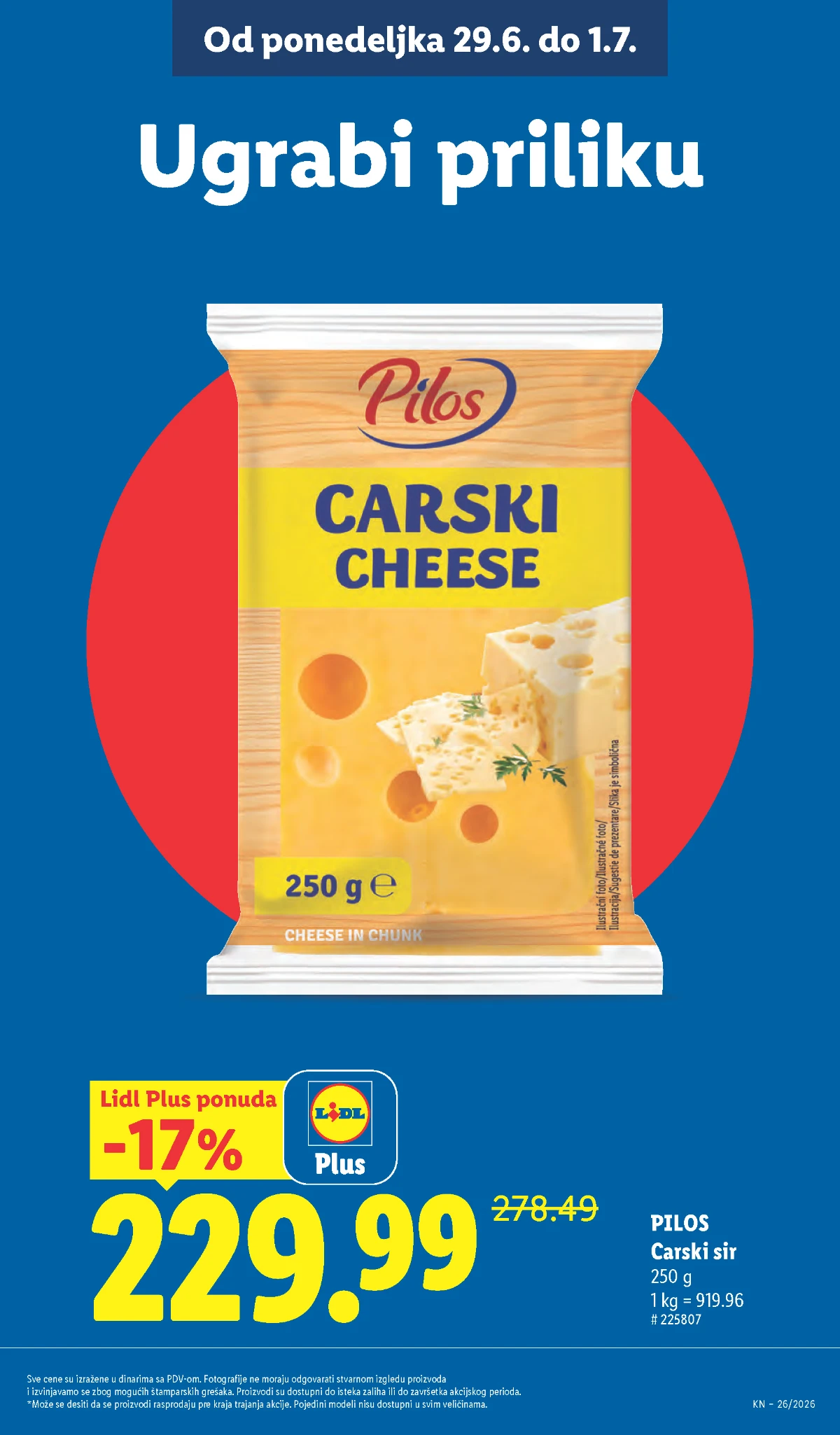 Lidl akcija na sireve i mlečne proizvode Sirevi i mlečni proizvodi na akciji u Lidl katalogu