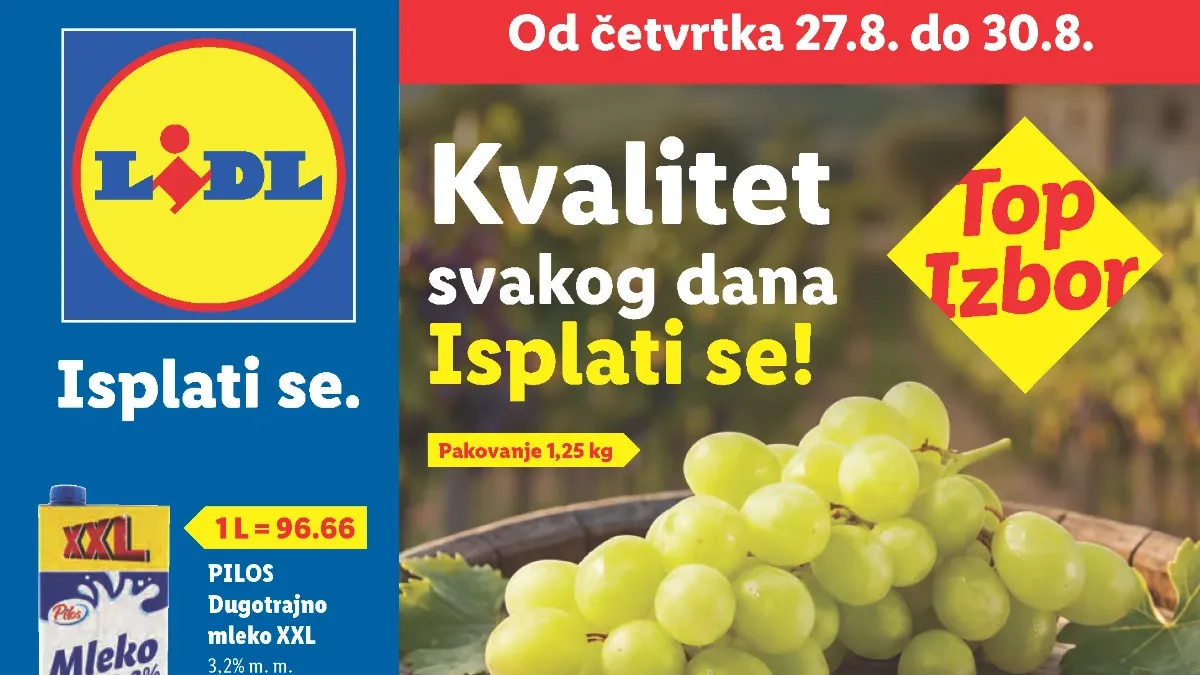Lidl katalog od 27.08. do 02.09.2026. – nove akcije na hranu, piće, proizvode za domaćinstvo, Silvercrest i Parkside