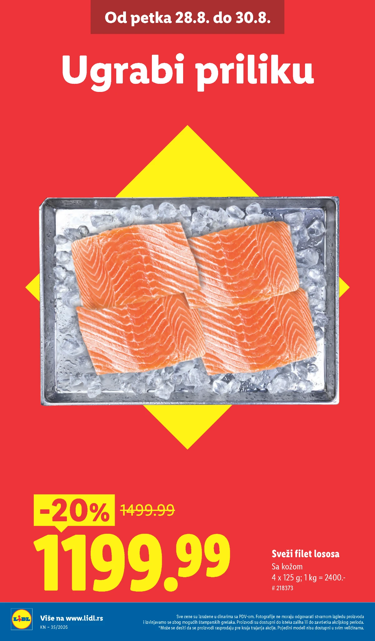 Lidl katalog strana 4 – sveži filet lososa 500 g uz popust od 20%