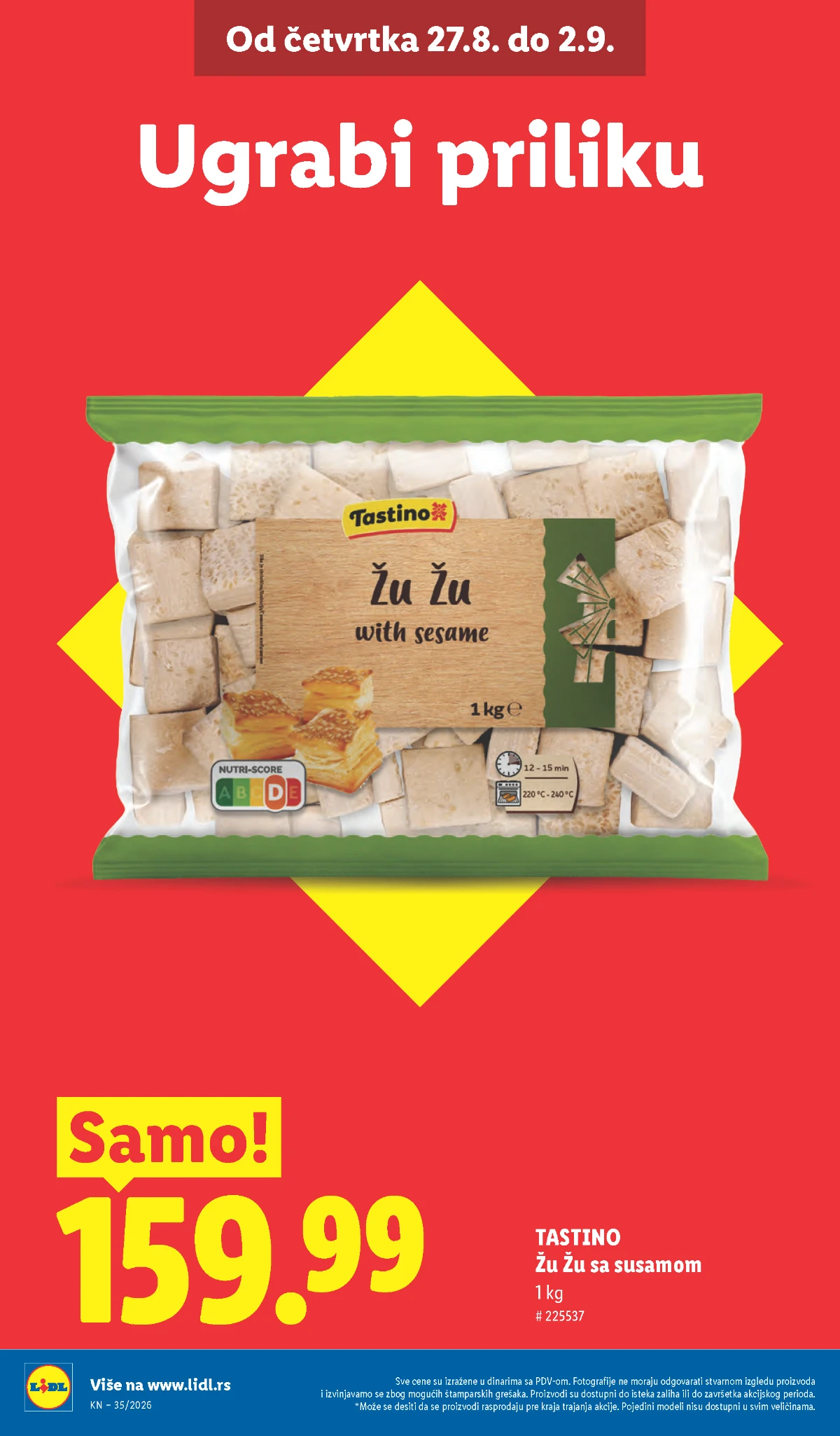 Lidl katalog strana 8 – Tastino Žu Žu sa susamom 1 kg za 159,99 RSD