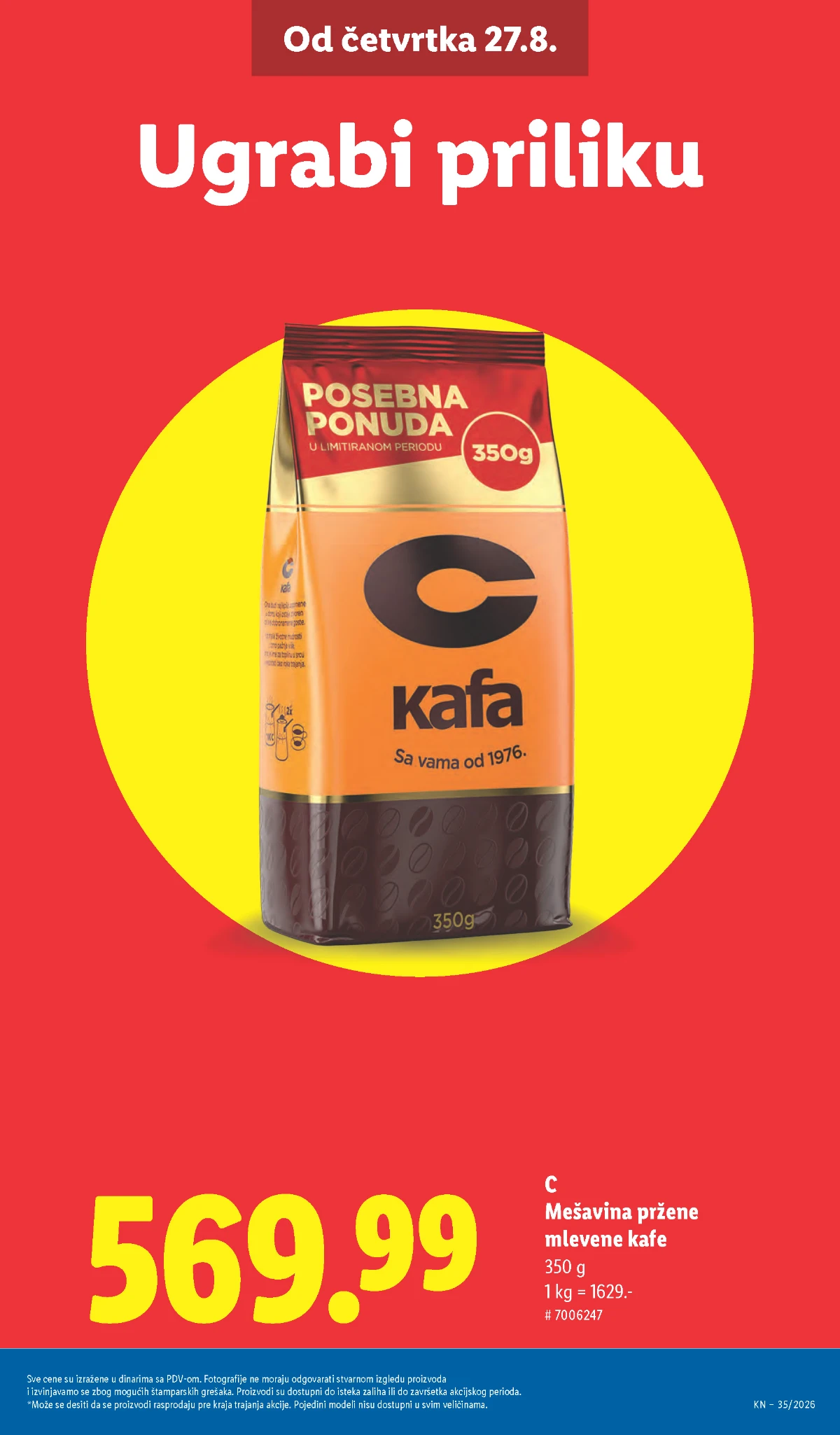 Lidl katalog strana 9 – mešavina pržene mlevene kafe 350 g za 569,99 RSD