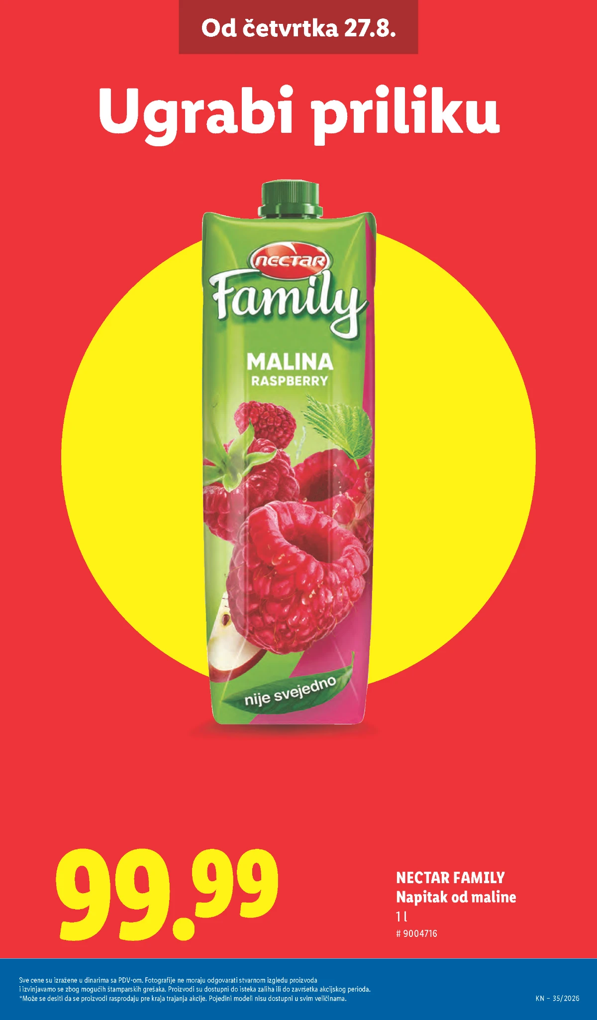 Lidl katalog strana 11 – Nectar Family napitak od maline 1 l za 99,99 RSD