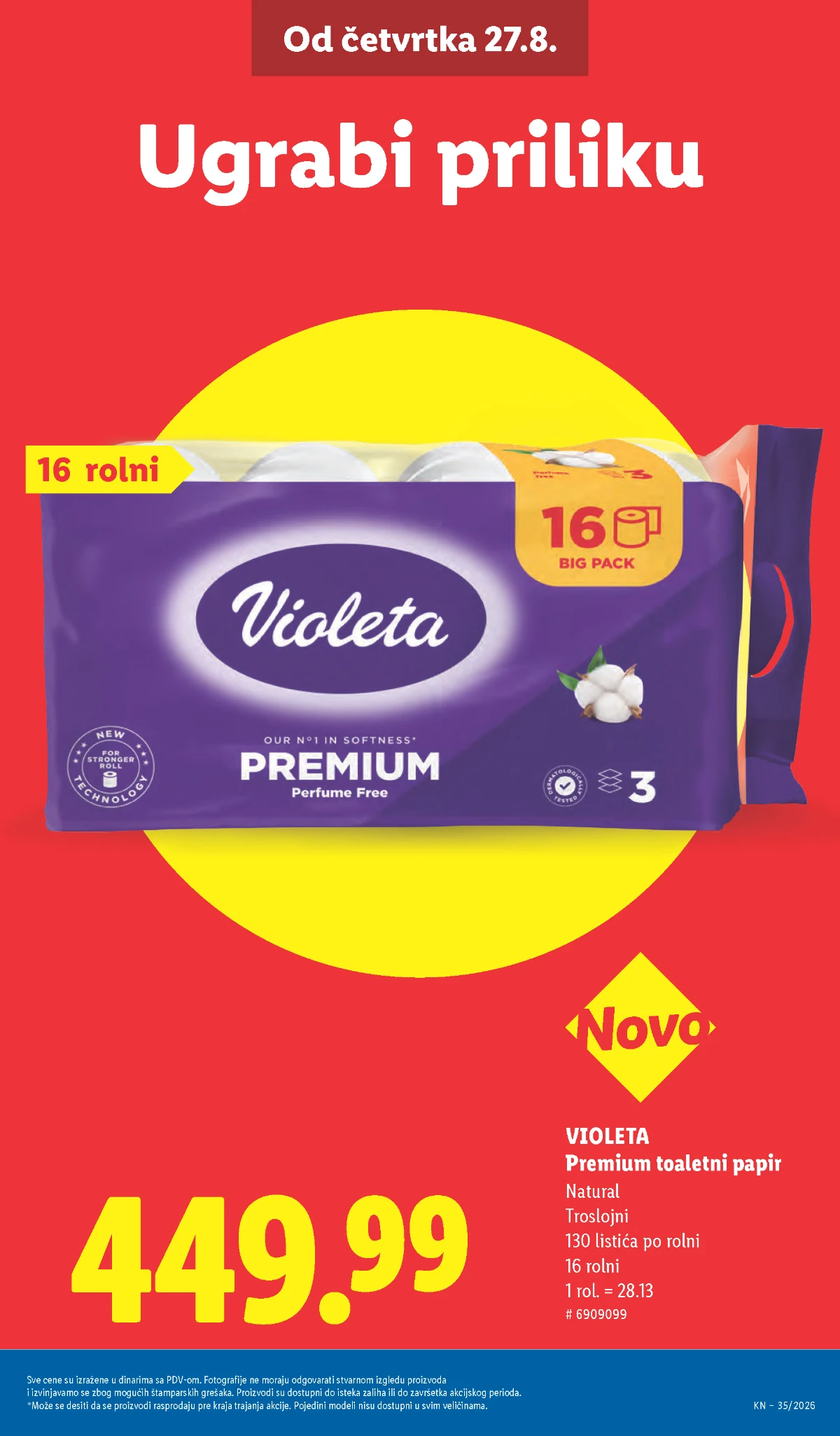 Lidl katalog strana 15 – Violeta Premium troslojni toaletni papir 16 rolni