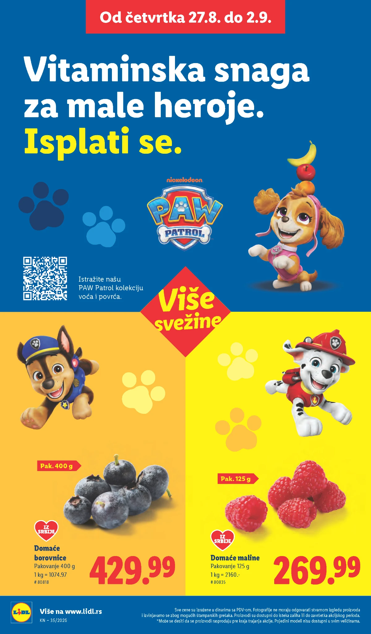 Lidl katalog strana 20 – domaće borovnice i maline u Patrolne šape ponudi