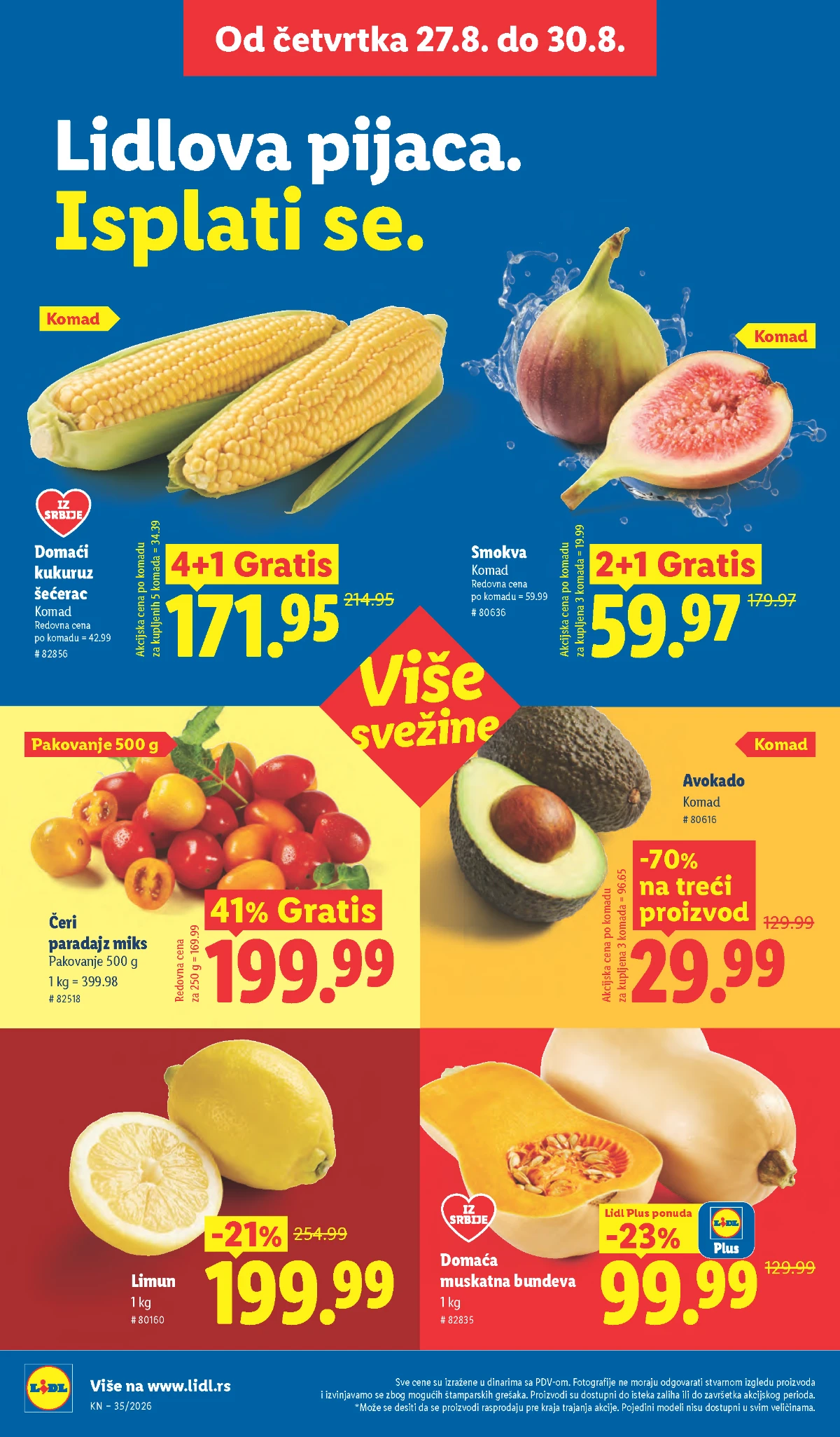 Lidl katalog strana 24 – kukuruz, smokve, avokado, limun i paradajz