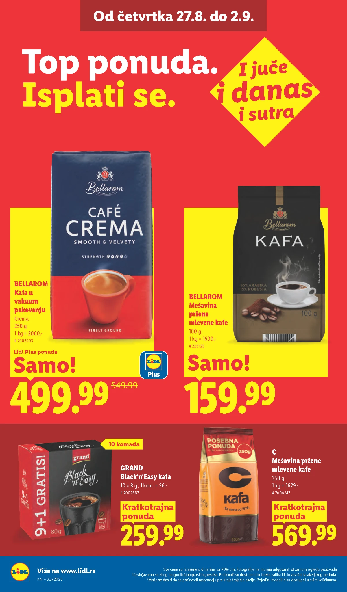 Lidl katalog strana 32 – Bellarom kafa, Grand Black n Easy i mlevena kafa