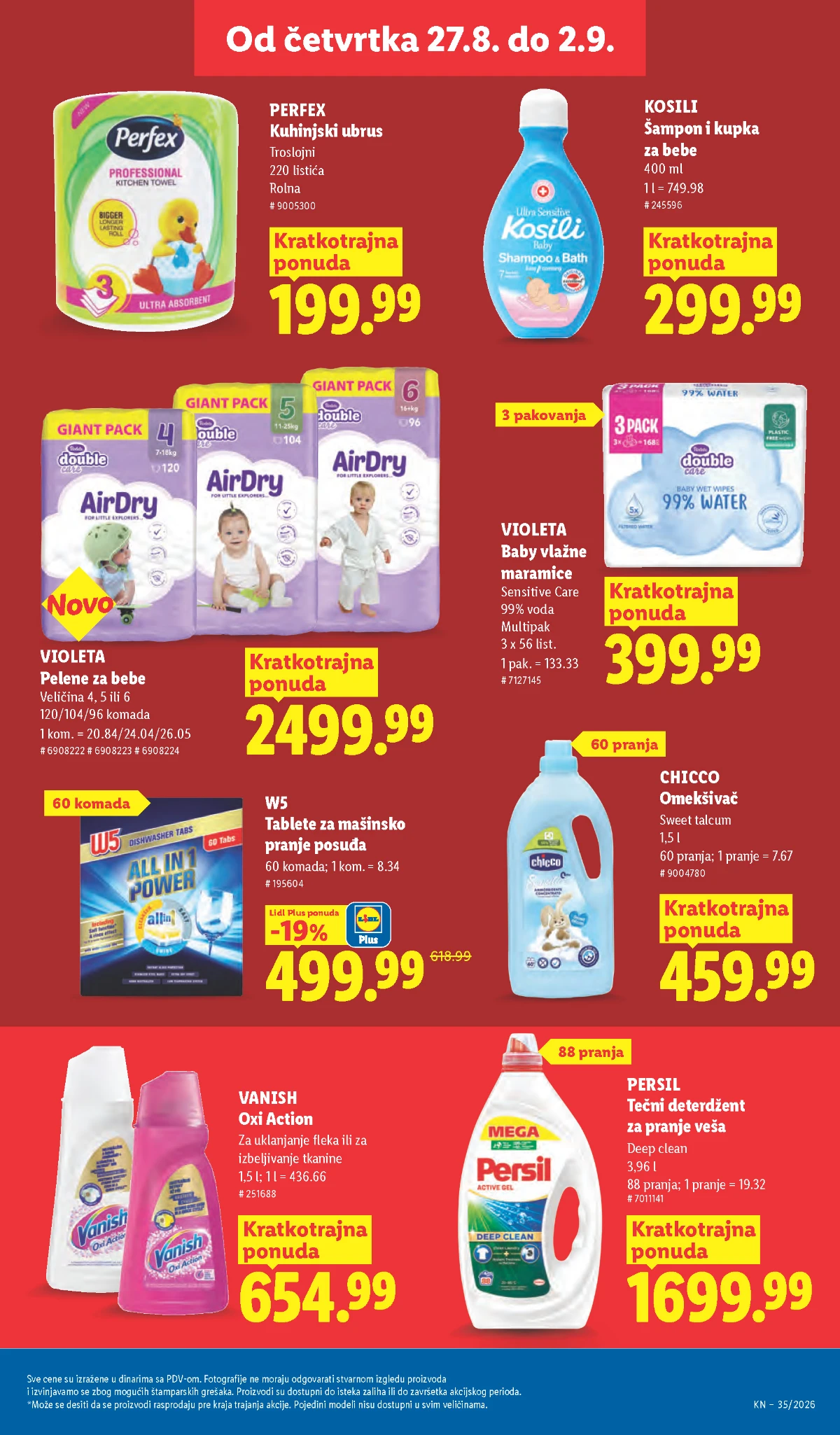 Lidl katalog strana 37 – Violeta pelene, Persil, Vanish i proizvodi za bebe