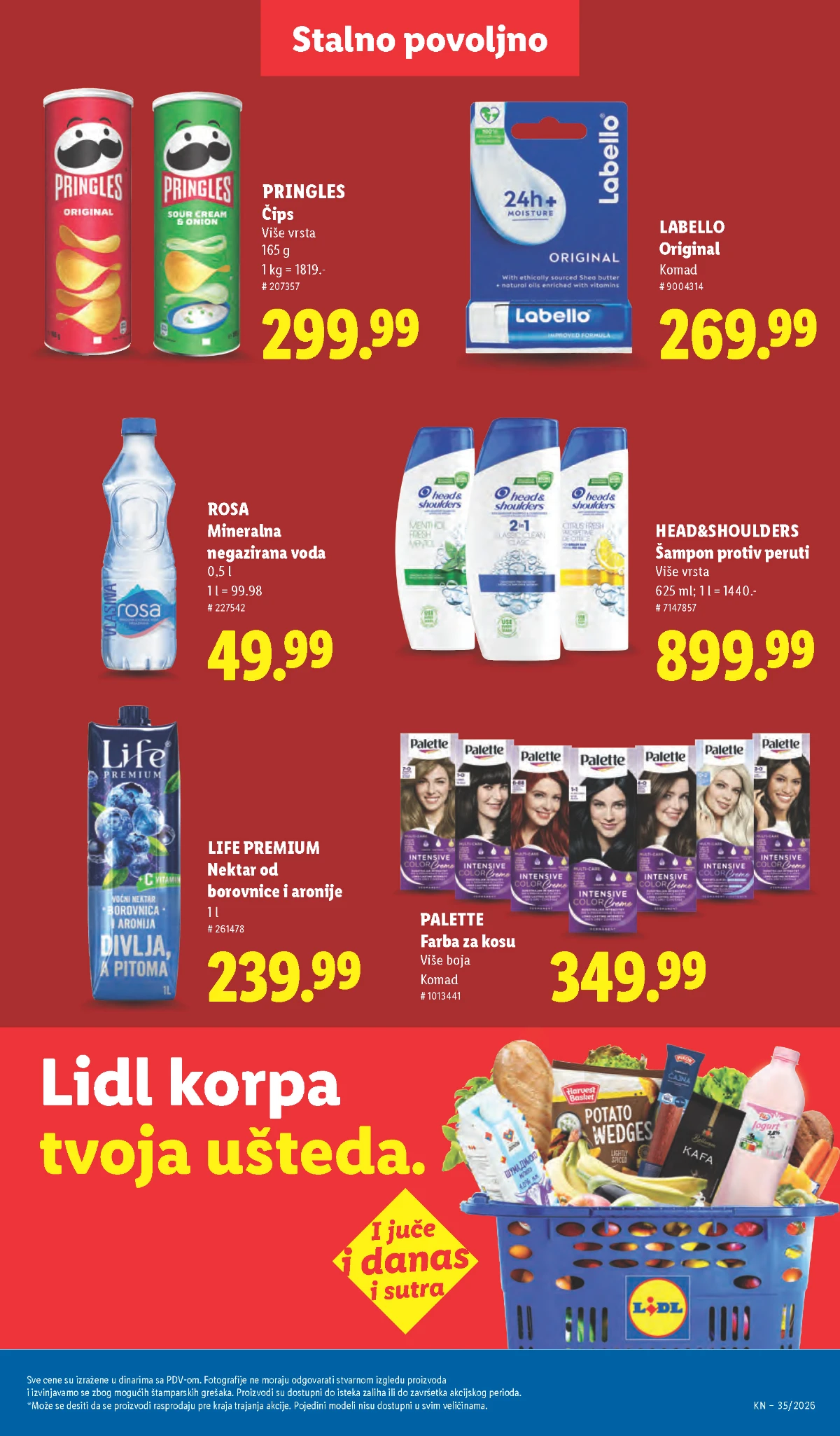 Lidl katalog strana 43 – Pringles čips, Palette farba i Head and Shoulders šampon