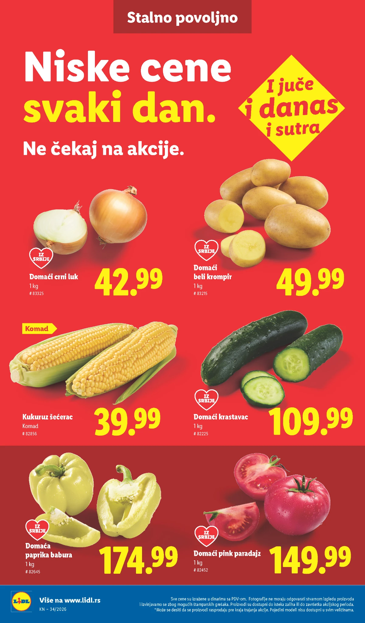 Lidl katalog strana 44 – krompir, crni luk, krastavac, paradajz i paprika