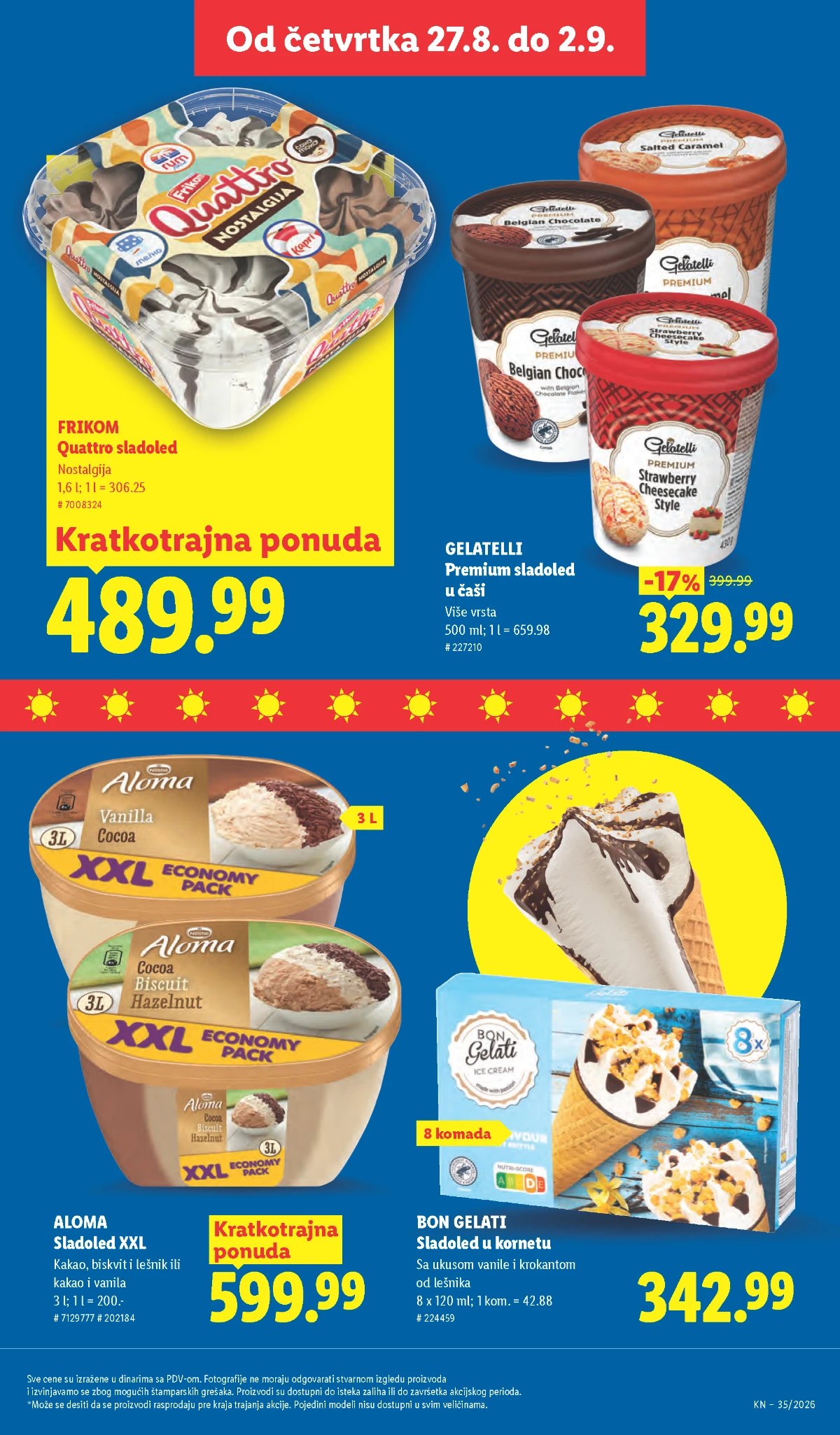 Lidl katalog strana 47 – ALOMA XXL, Frikom Quattro i Bon Gelati sladoledi