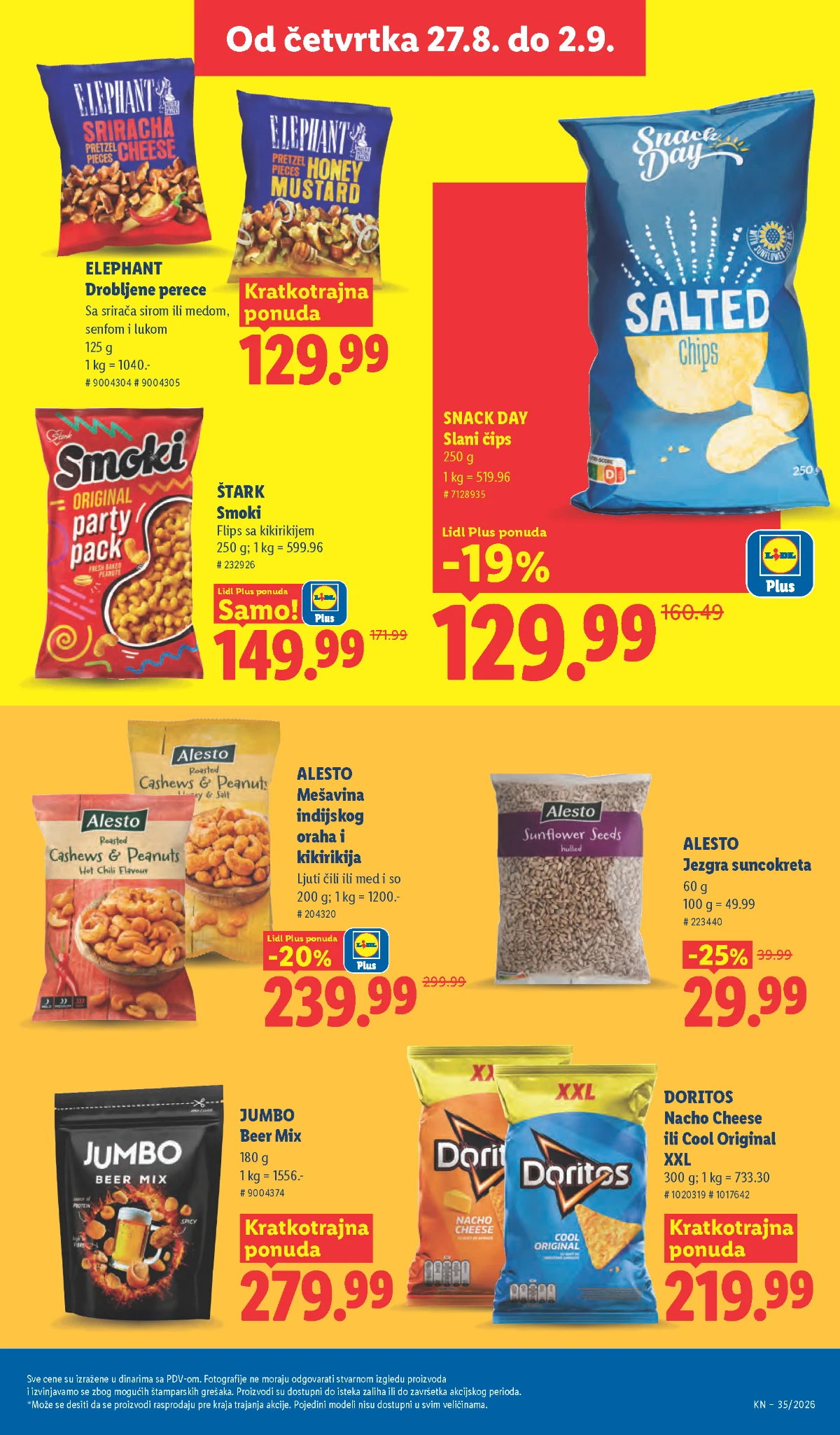 Lidl katalog strana 51 – Štark Smoki, Doritos, Snack Day i Alesto grickalice