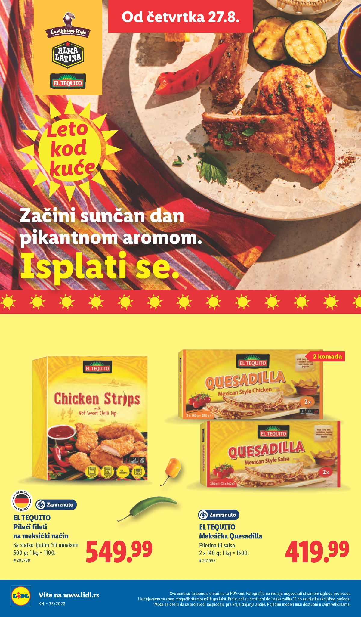 Lidl katalog strana 54 – El Tequito pileći fileti i meksička quesadilla