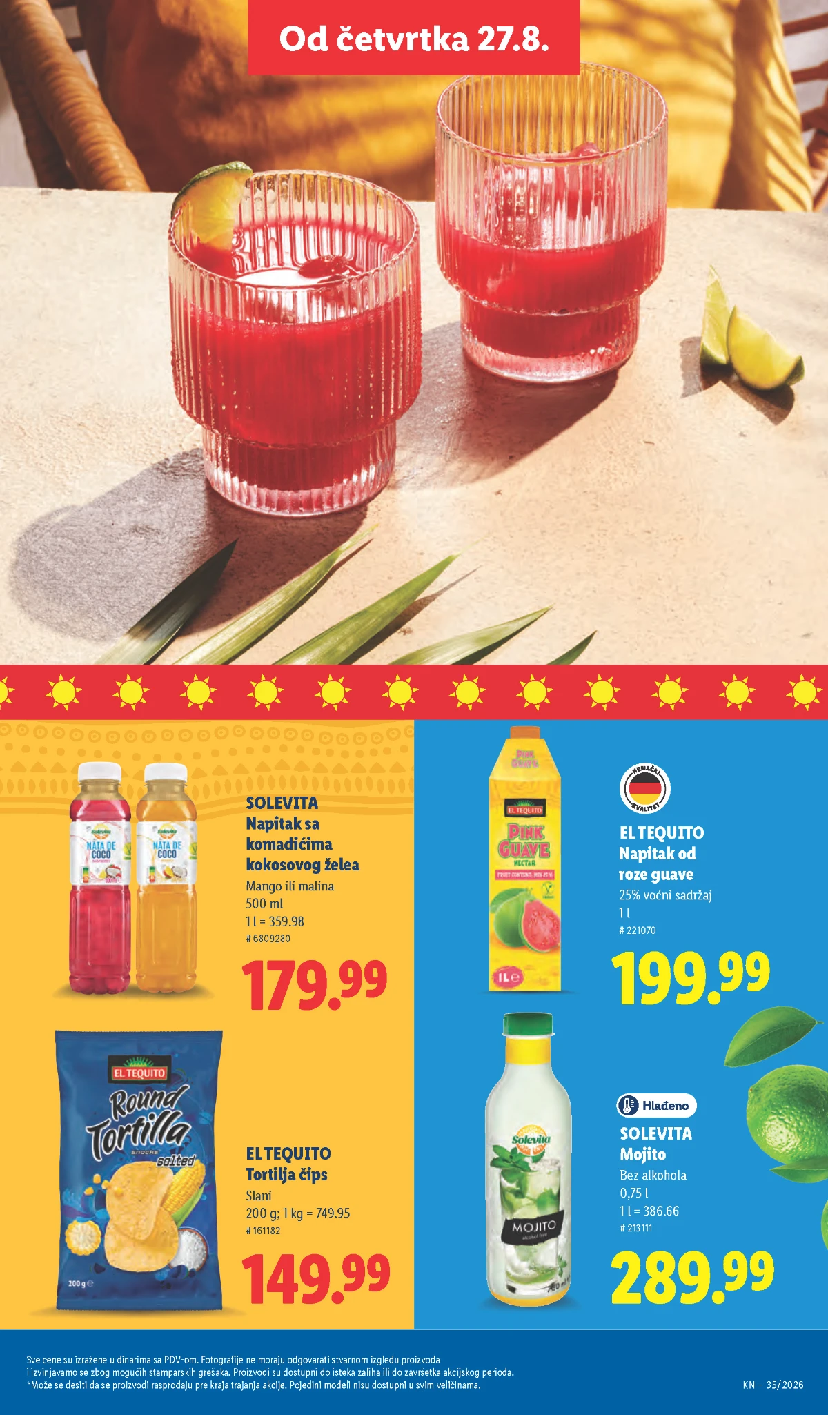 Lidl katalog strana 59 – Solevita napici, mojito i El Tequito tortilja čips