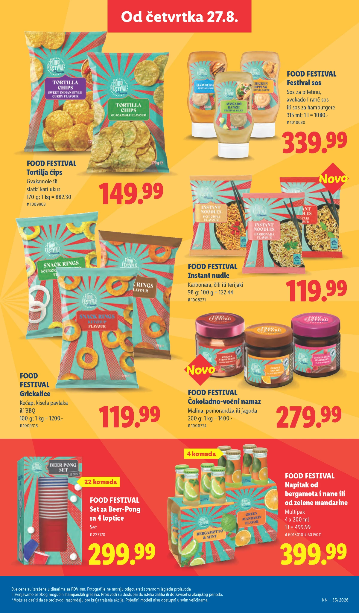 Lidl katalog strana 63 – festival sos, tortilja čips, instant nudle i napici