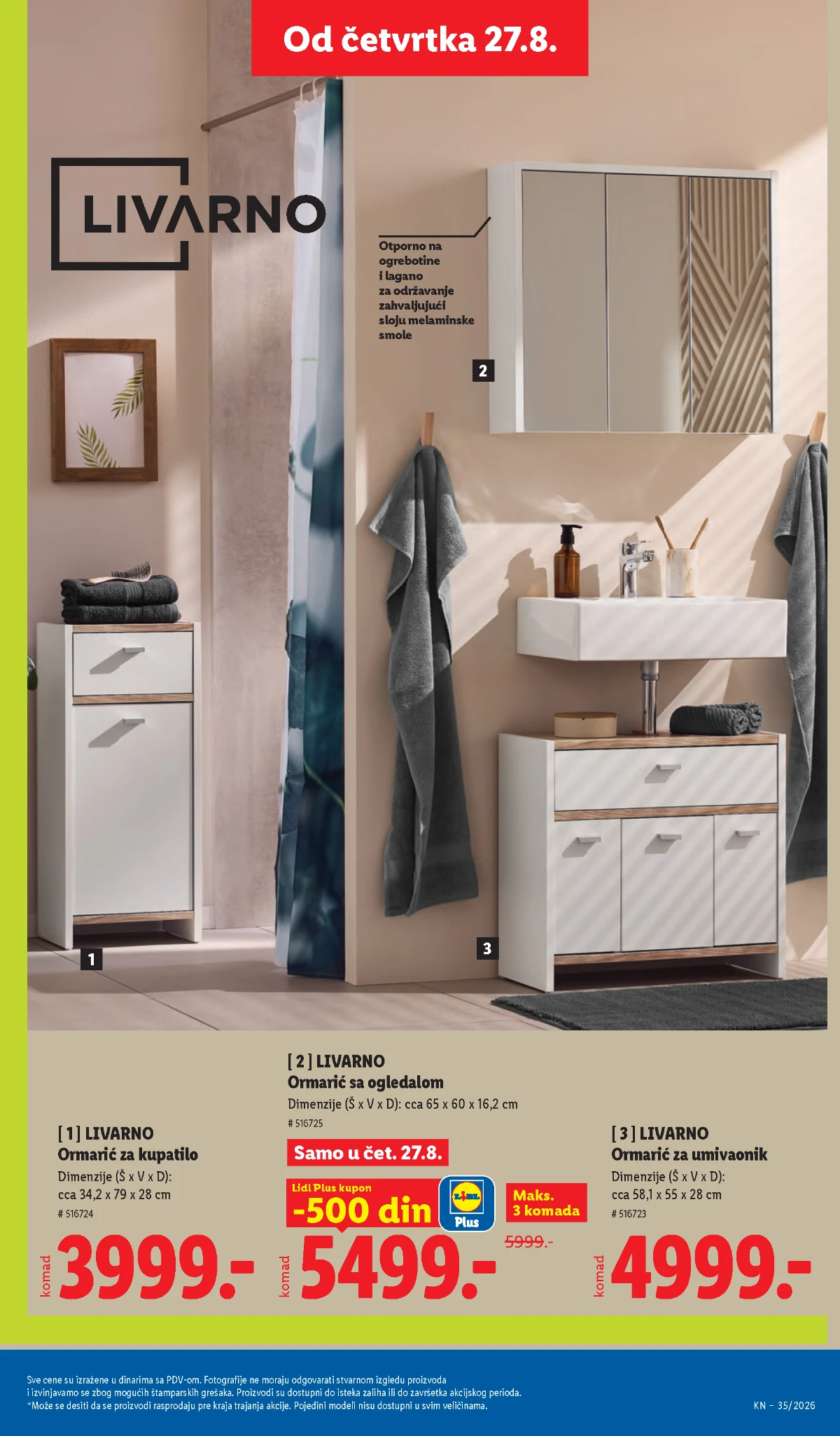 Lidl katalog strana 77 – Livarno ormarić za umivaonik i ormarić sa ogledalom