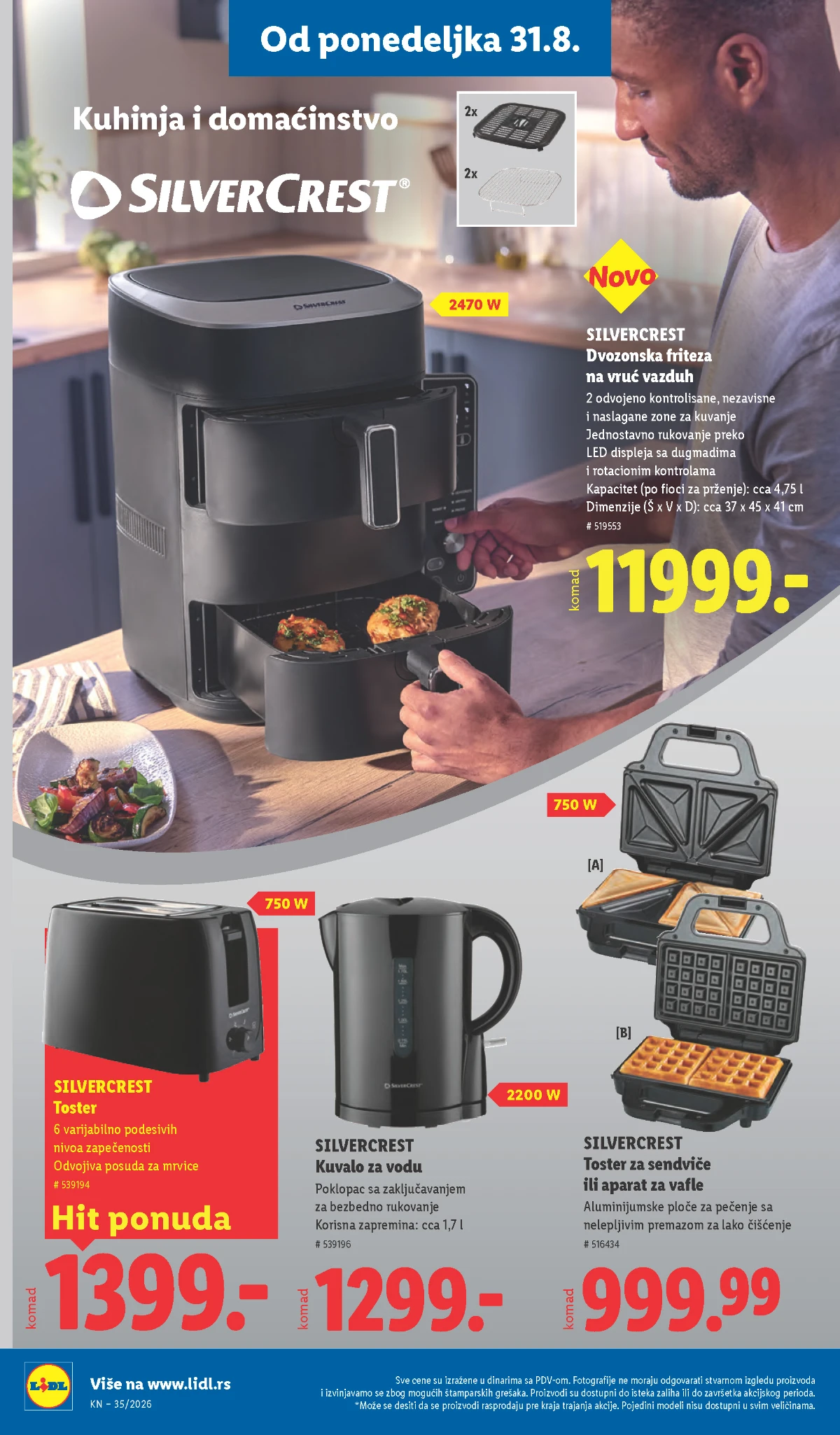 Lidl katalog strana 90 – Silvercrest dvozonska friteza, toster i kuvalo